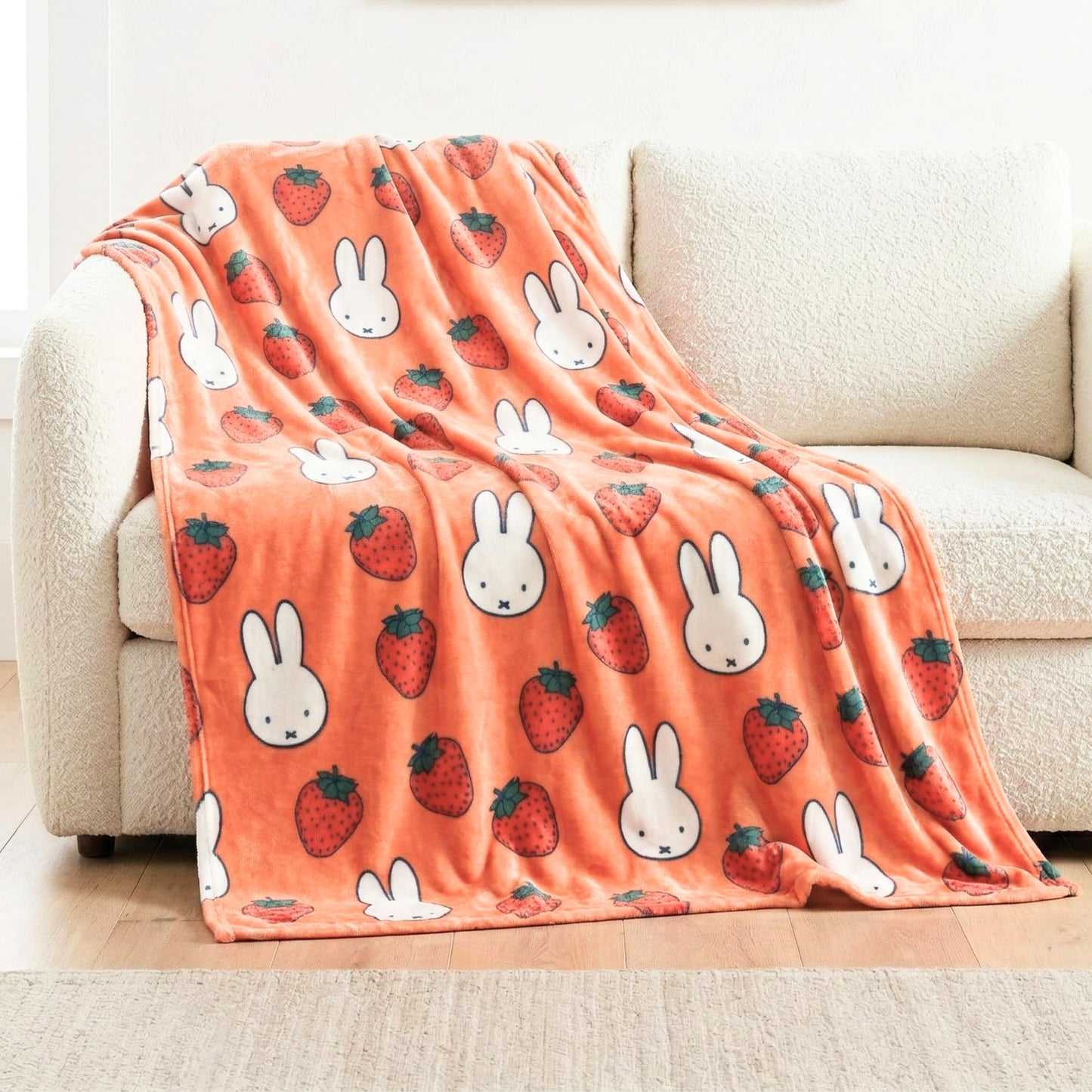 Miffy Throw Blanket 60 in x 46 in – Soft Cozy Plush for Couch, Bed & Travel, Collectible Gift (Officially Licensed Product) by Franco Collectibles®