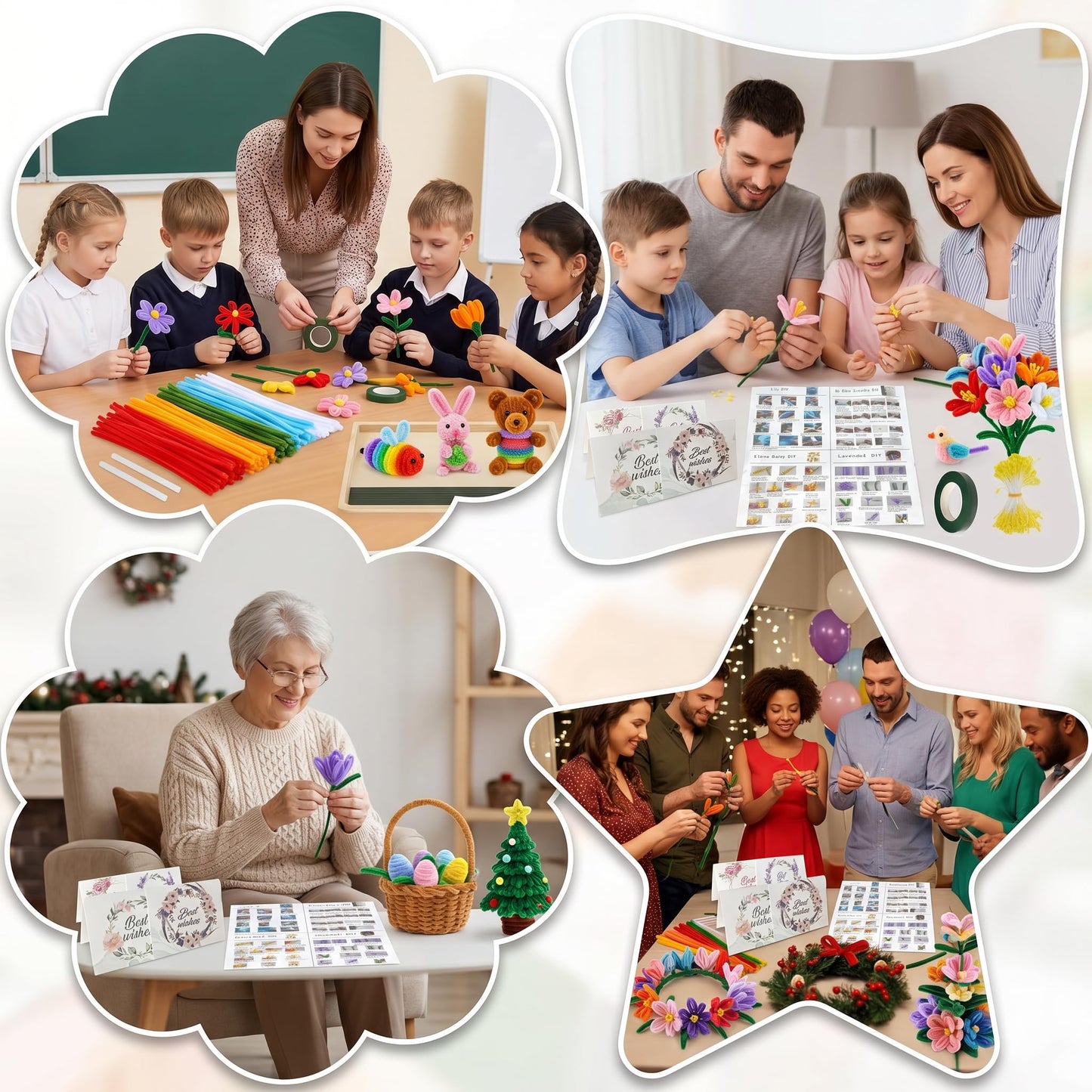 HYWEIQING 800PCS Pipe Cleaners Flower Kit
