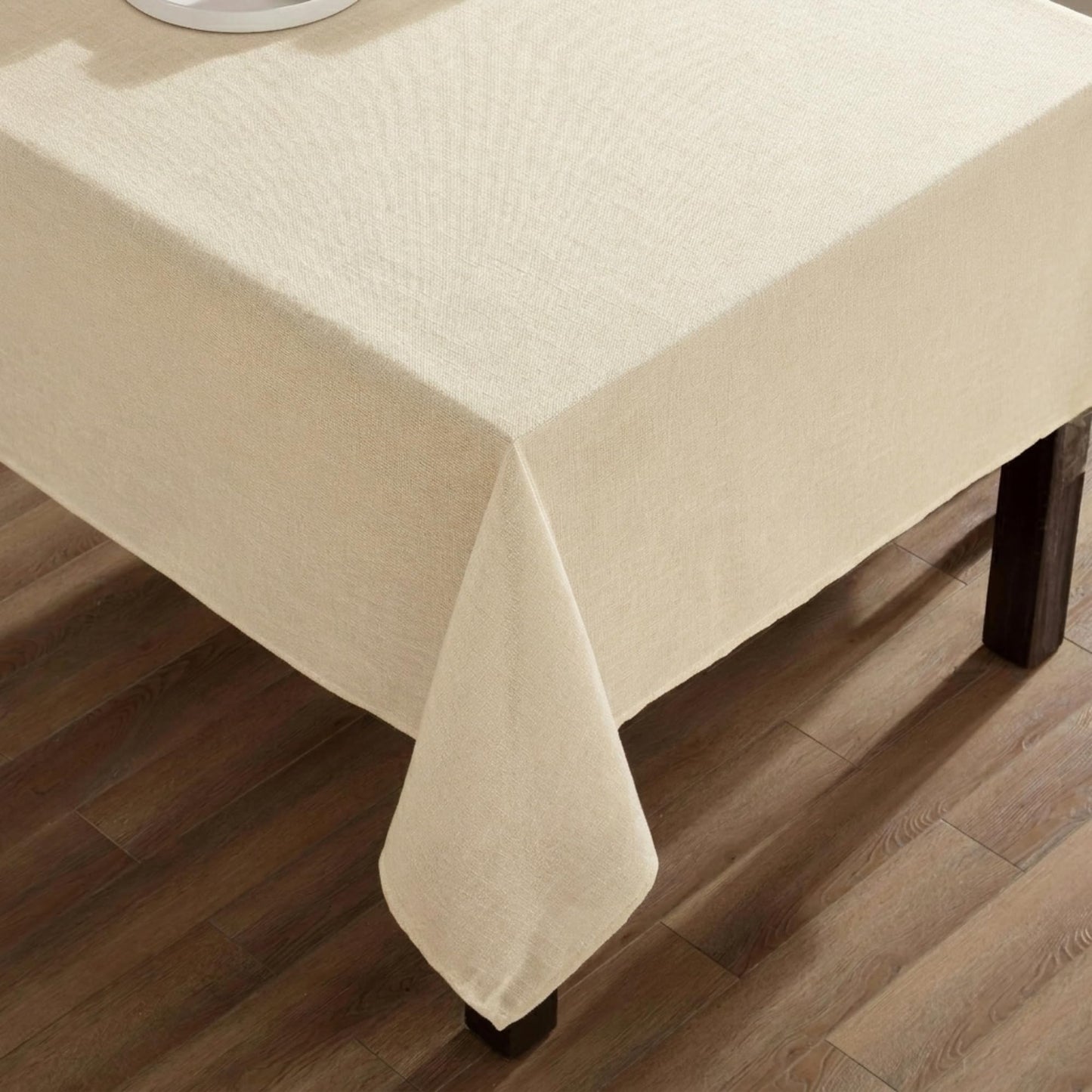 Laura Ashley Harper Luxuriously Smooth Fabric Tablecloth for Formal or Casual Dining, Holiday, Banquet, Wedding or Party, 60" x 102", Yellow