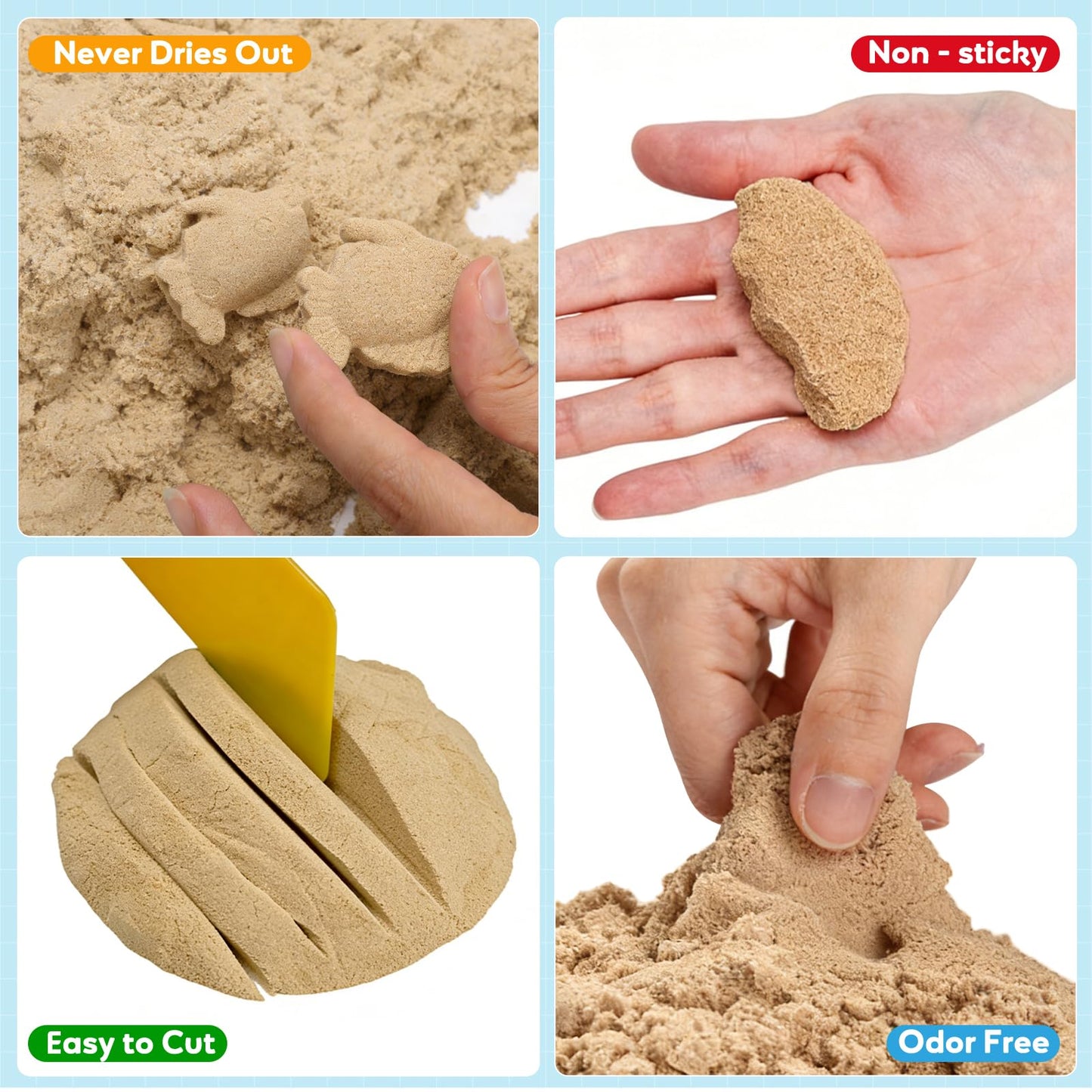 FURWEY 13.3lbs Play Sand, Natural Brown Sensory Sand,Suitable for Children to Shaping, Squeezing and Molding
