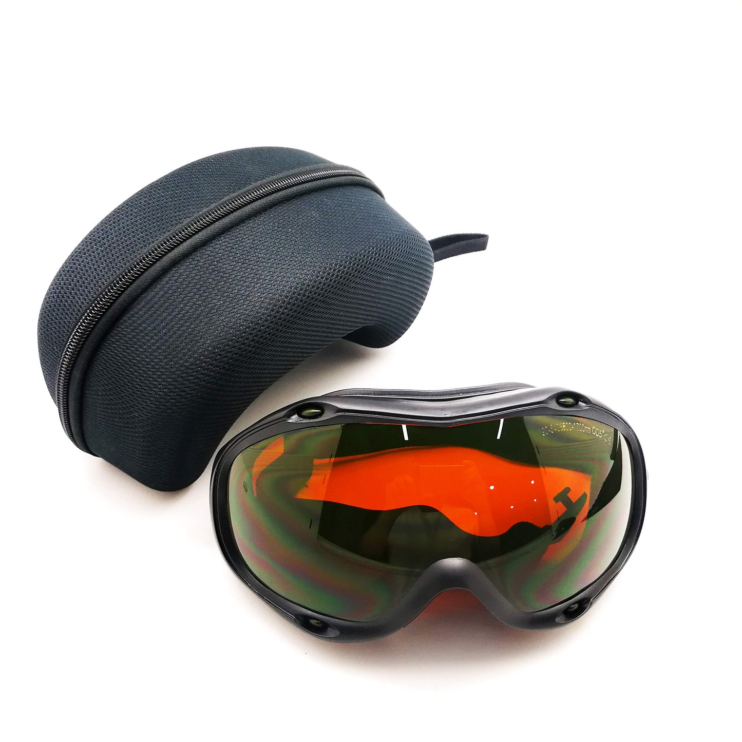 MCWlaser Laser Safety Goggles OD5+, 190-540nm / 800-1700nm Yag, Blue, Green Laser and UV Light Eye Protection Laser Glasses for 445nm, 450nm, 455nm, 532nm, 808nm, 980nm, 1064nm, 1080nm Absorption Type