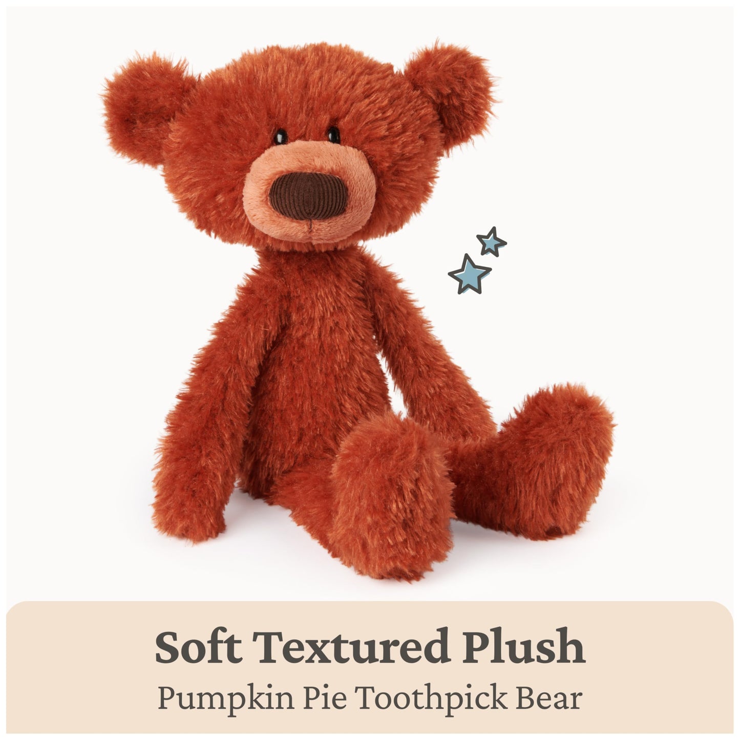 GUND Toothpick Pumpkin Pie, Teddy Bear Stuffed Animal for Ages 1 and Up, Pumpkin Orange, 15