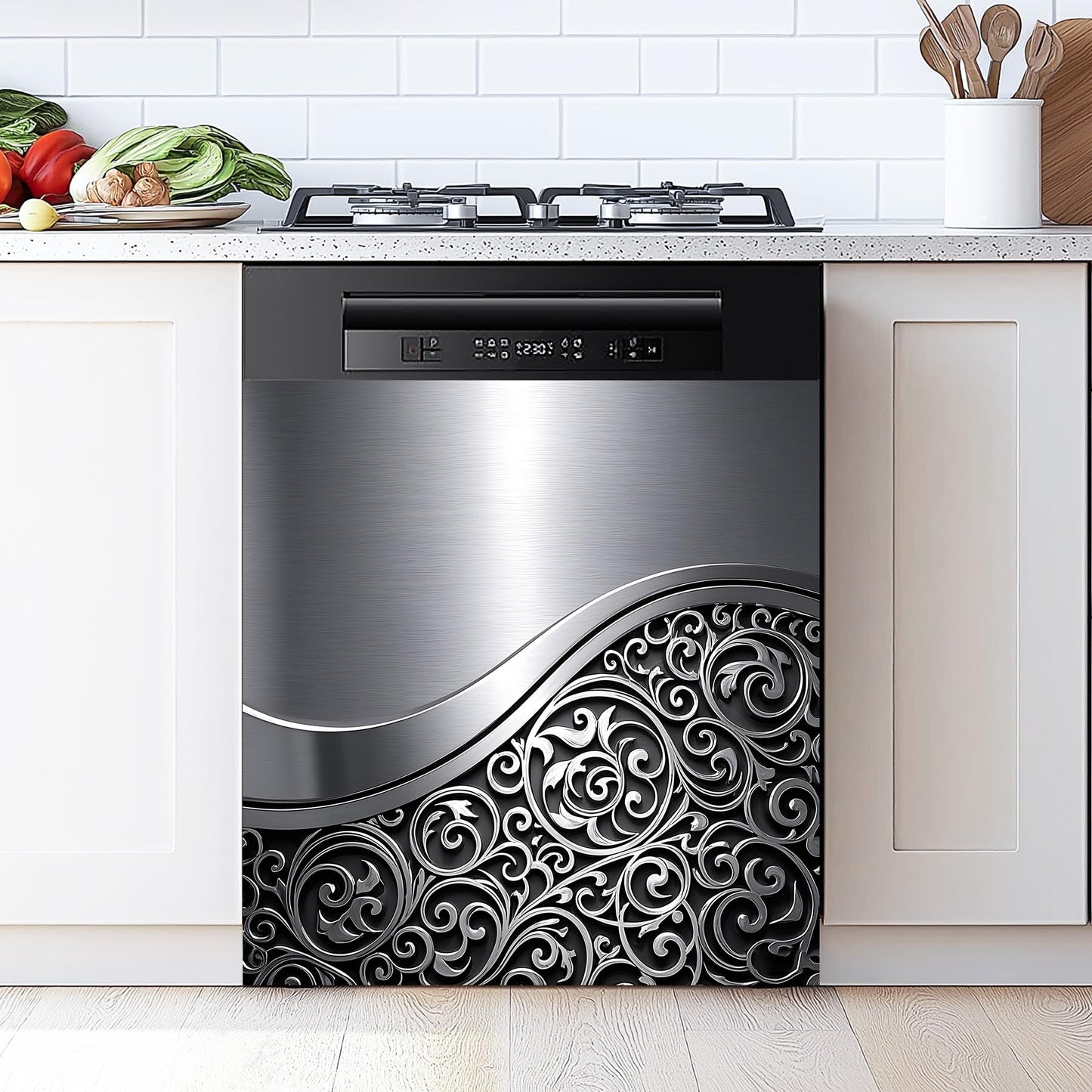 AOHMPT Dishwasher Magnet Sticker Cover Panel Decal Refrigerator Magnetic Sticker Decorative for Kitchen Decoration,Fridge Door Cover,Home Appliances Decor Stickers 23"x26"