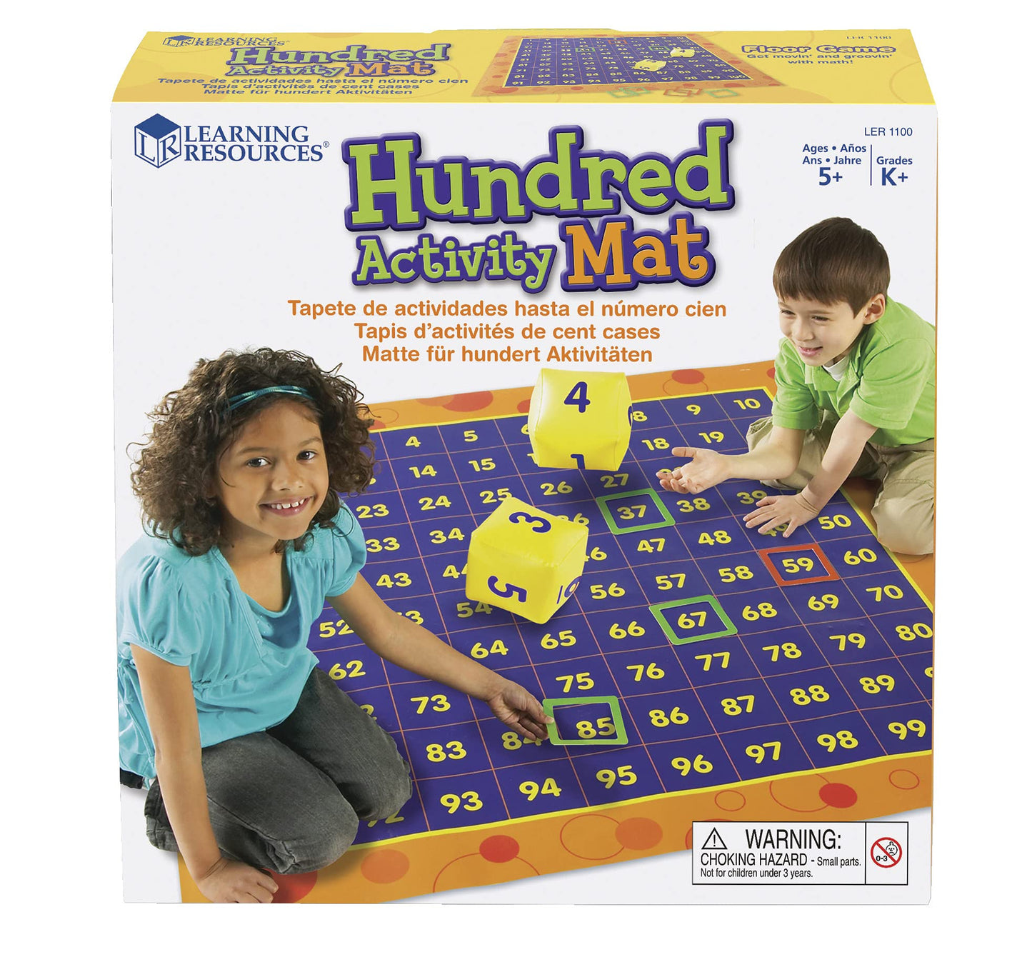 Learning Resources Hundred Activity Mat - Classroom Must Haves, Homeschool Supplies, Math Manipulatives, Counting and Problem Solving Skills, Back to School, Gifts for Teachers and Students