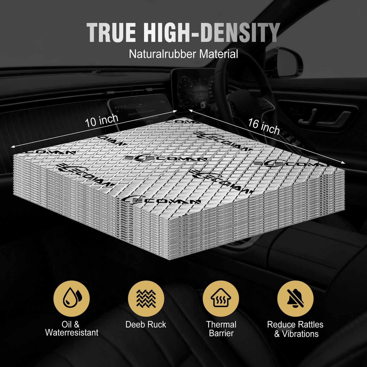 ELecoman Car Sound Deadening Mat-80 mil 36 sqft Sound Deading Material - Butyl Automotive Sound Deadener, Audio Noise Insulation and Vibration Dampening