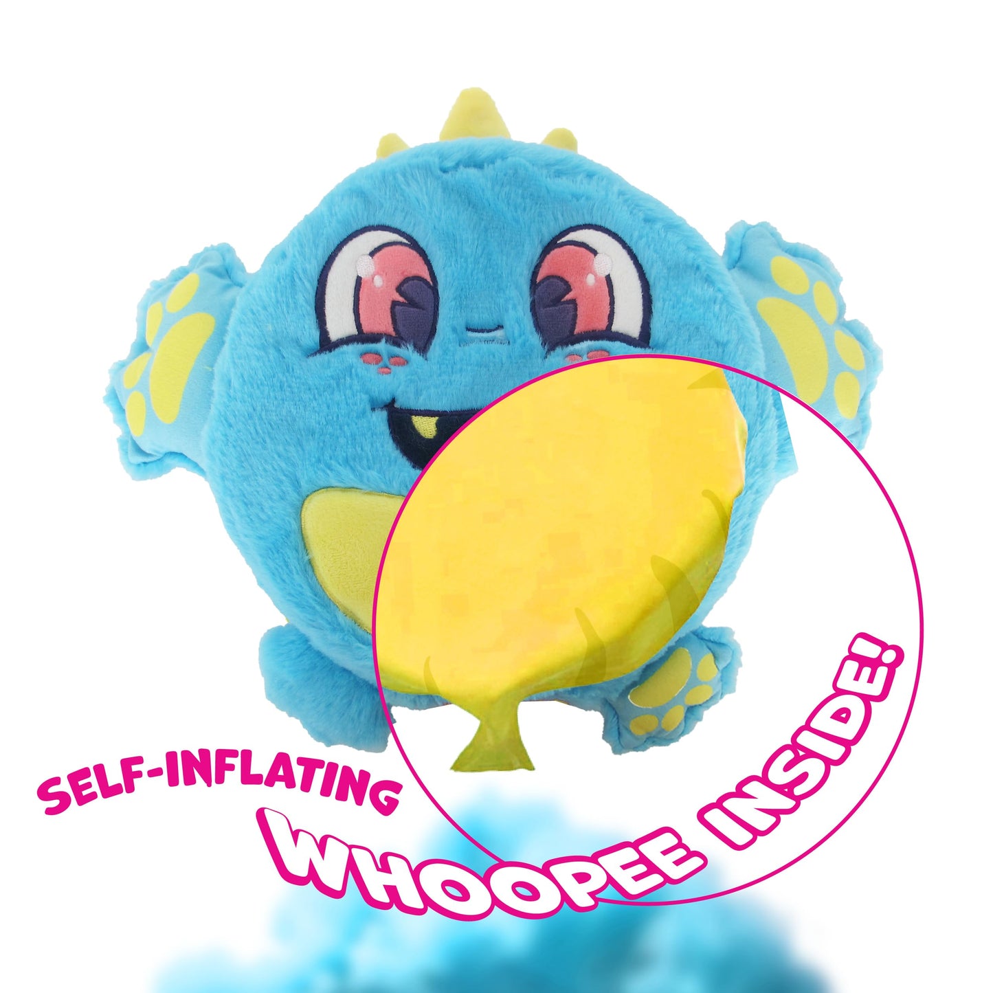 Fart Monsters Tootles 16″ Scented Plush with Self-Inflating Whoopee Cushion – Raspberry Candy Scent – Funny Collectible Toy Gift for Kids & Adults
