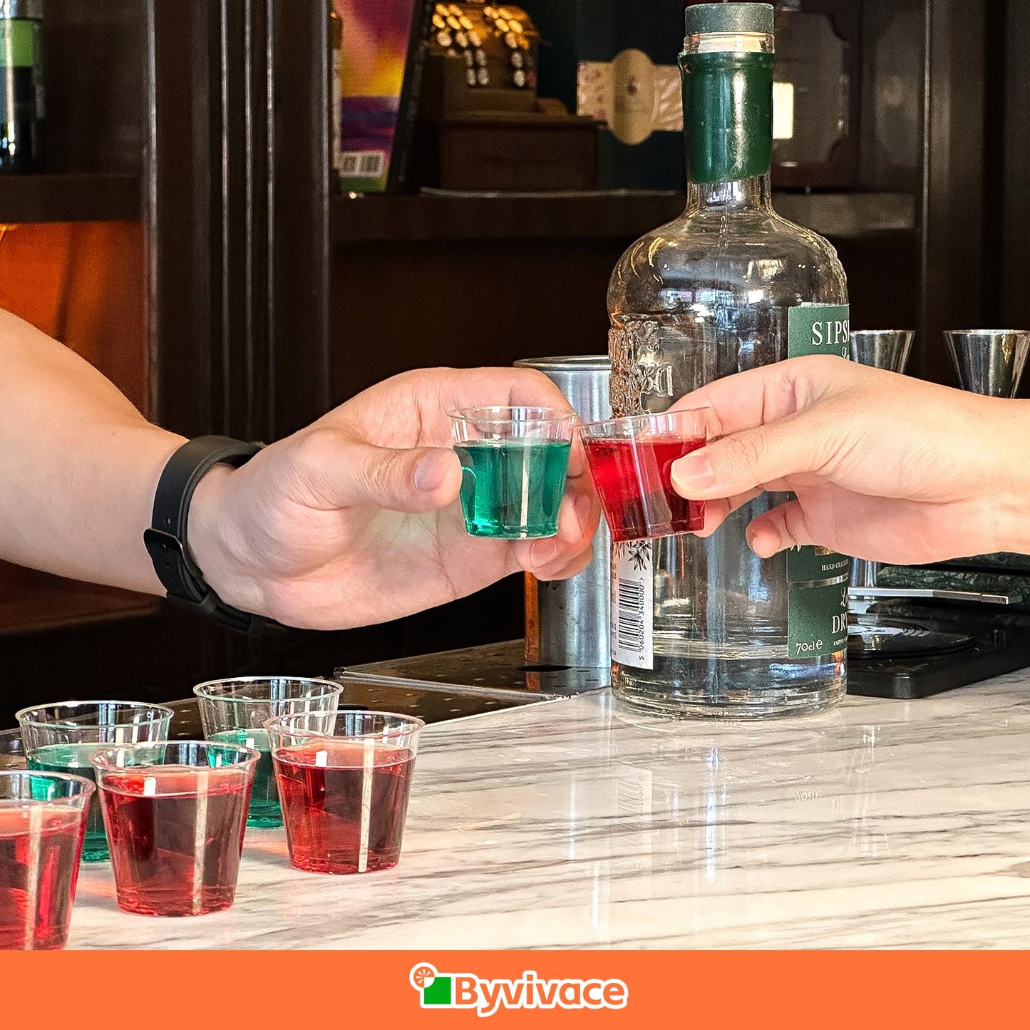 Byvivace 1000Count 1OZ Clear Hard Plastic Shot Cups - Mini Shot Glasses for Tequila, Whiskey, Vodka & Liquor, 1Oz Small Cup for Sauces & Dips, Perfect for Parties