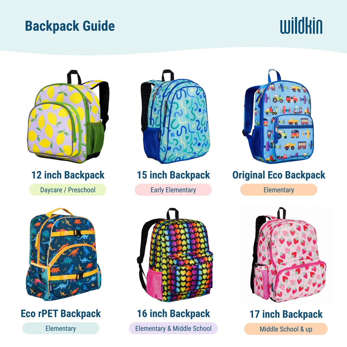 Wildkin 12-Inch Kids Backpack – Lightweight, Durable, Padded Straps – Ideal for Daycare, Preschool & Travel - Dinosaur Land