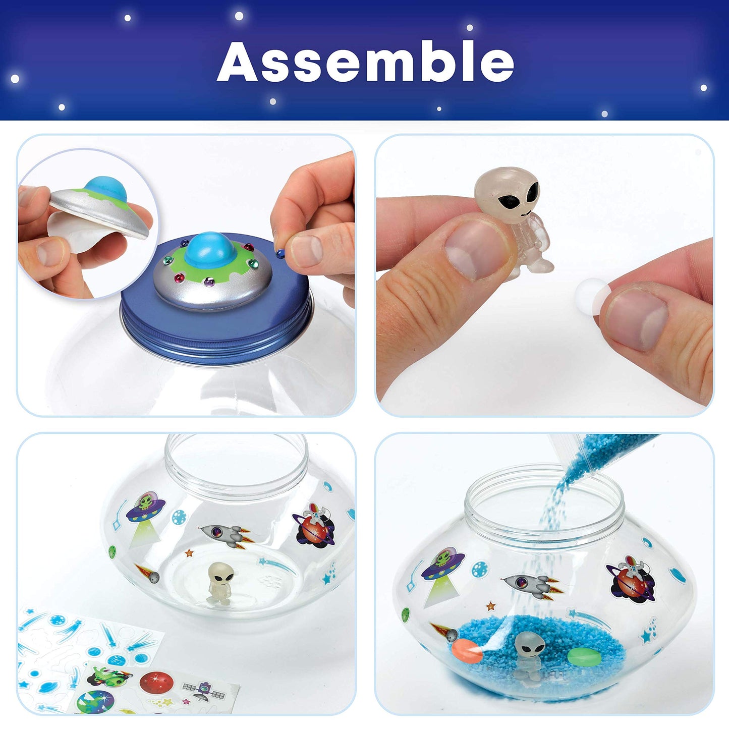 Creativity for Kids Crystal Space Terrarium Kit - Crystal Growing Kit for Kids - DIY STEM Science Kit for Boys and Girls