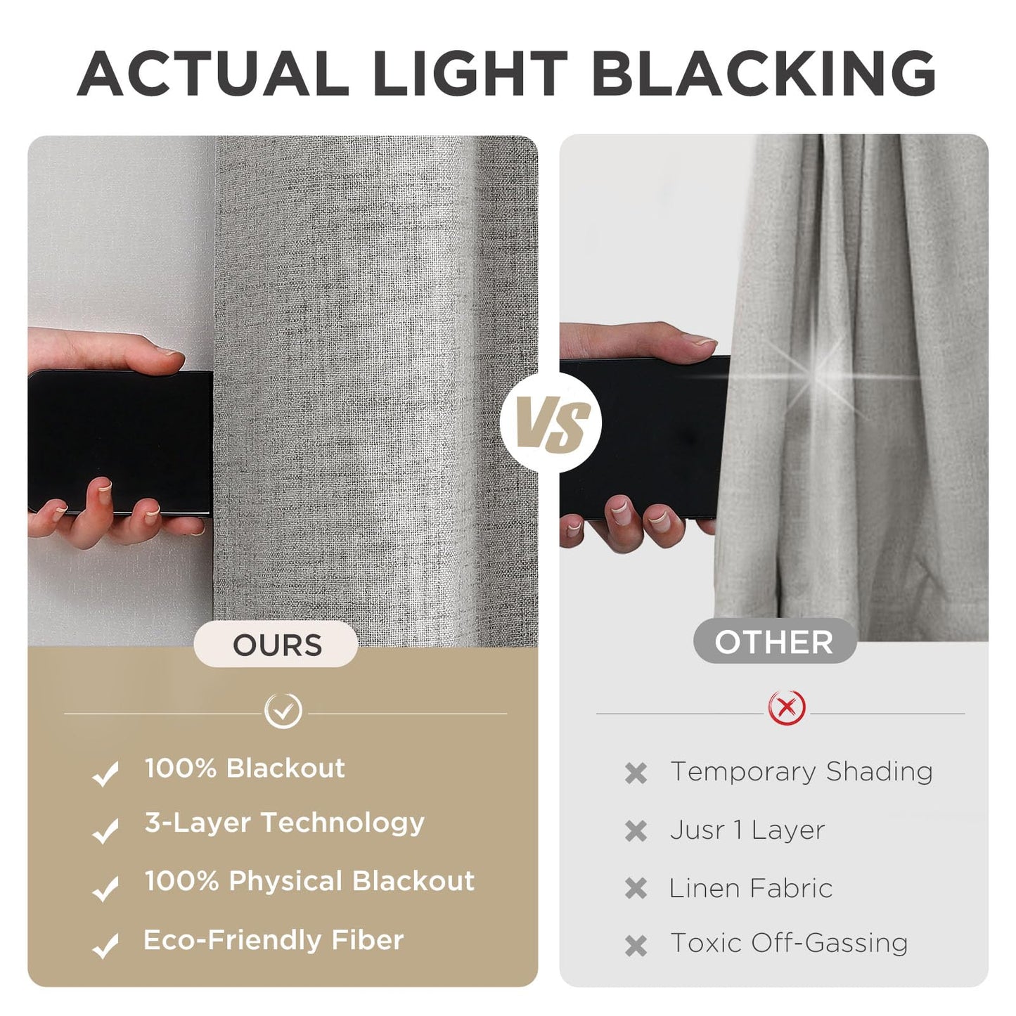 Joydeco Blackout Curtains 96 Inches Long, Light Blocking Curtains for Bedroom 2 Panels with Grommets, Thermal Insulated, Noise Reducing Room Darkening Drapes Privacy Protection for Living Room Window