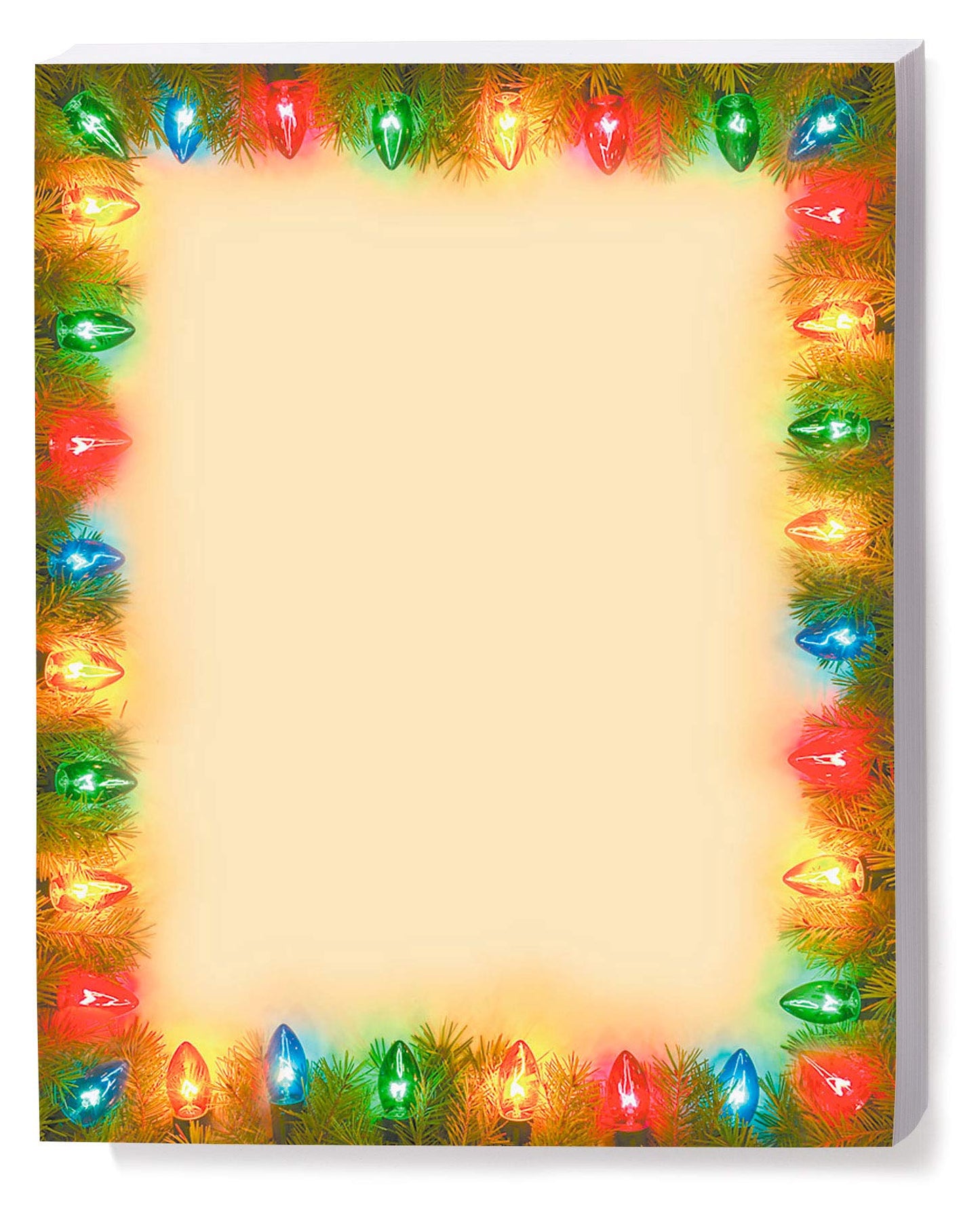 Paperdirect Festive Pine Lights Christmas Winter Holiday Theme Stationery, Border Paper, Letterhead 8.5 x 11, 25 sheets, Elegant Premium Writing Paper, Decorative Printer Paper