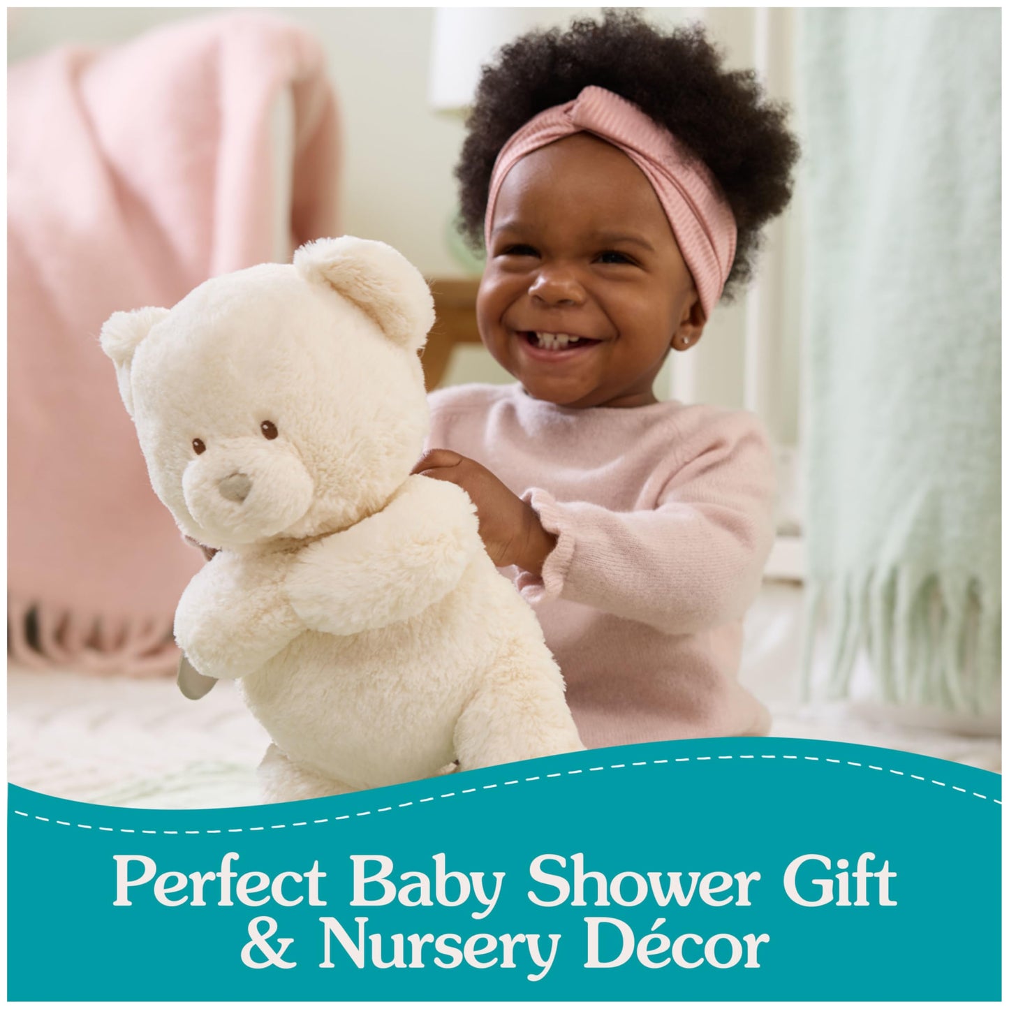 GUND Baby Angel Bear with Wings, Spiritual Teddy Bear with Chime Sound, Sensory Toy for Babies and Newborns, White, 9”