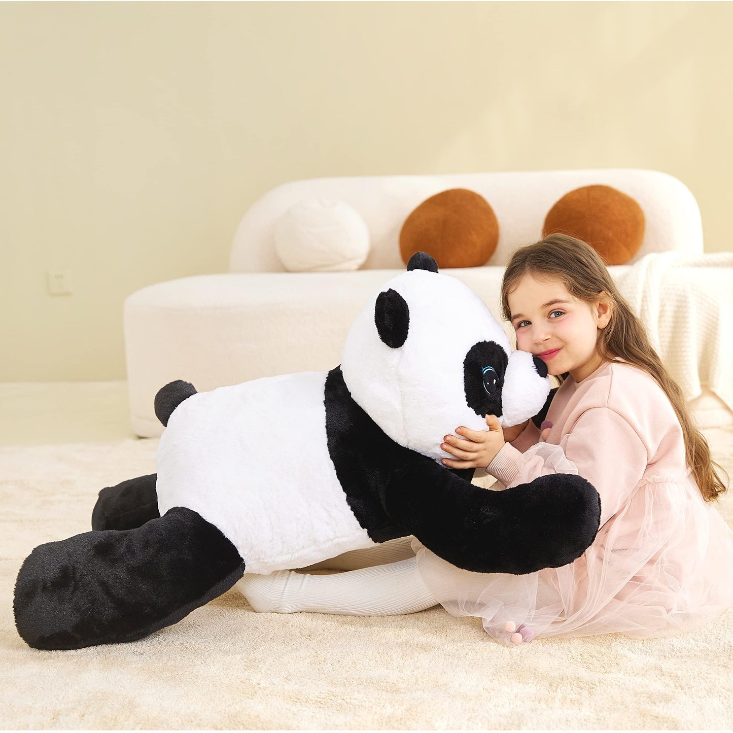 IKASA Giant Panda Stuffed Animal Plush Toy,Large Cute Jumbo Soft Toys,Huge Big Plushy Fluffy Fat Overd Plushie,Gifts for Kids Girls Boys Girlfriend Children (30 inches, Black and White)