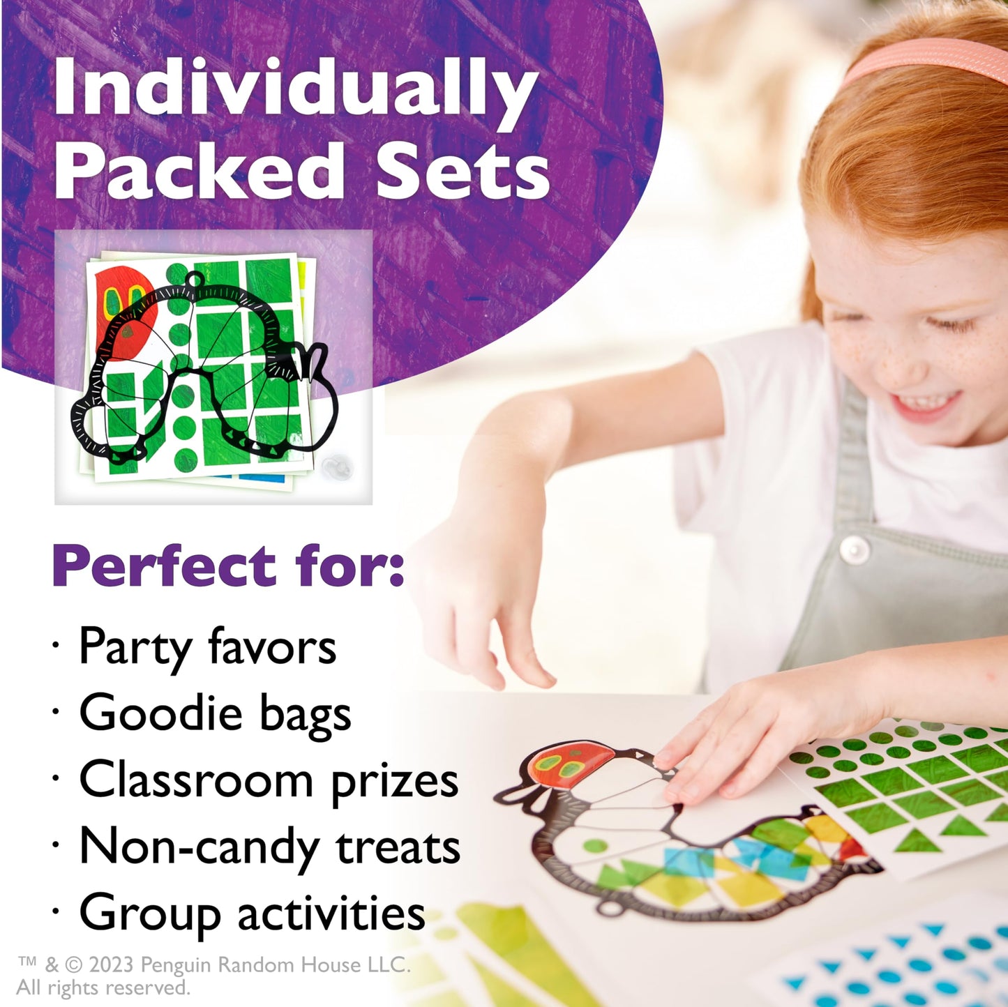 Creativity for Kids The Very Hungry Caterpillar Party Supplies: Sticker Suncatchers - 24 Birthday Party Favors, Toddler Party Favors for Kids Ages 3-5+, Kids Toys Bulk