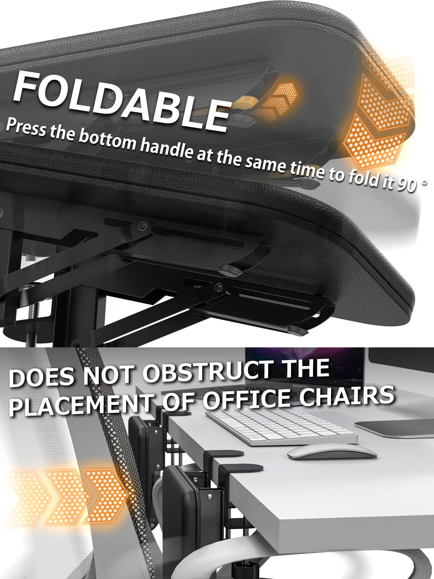 NODOCA Arm Rest for Desk, Ergonomics Wrist Rest, Desk Extender, Soft Sponge Built-in, Comfortable Arm Support for Desk, Foldable Elbow Rest for Desk, Home, Office(1pcs)