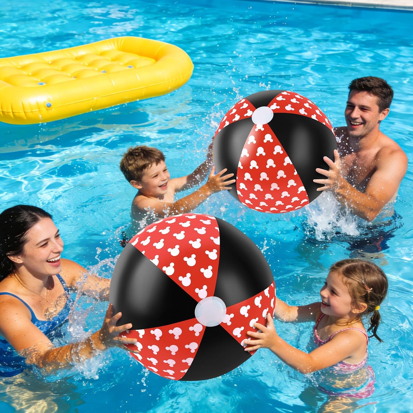 4 Pack 20-Inch Diameter Race Car Themed Beach Balls - Large Inflatable Black and White Checkered Beach Balls for Birthday Party Decorations, Summer Pool and Beach Game, and Bulk Party Favors