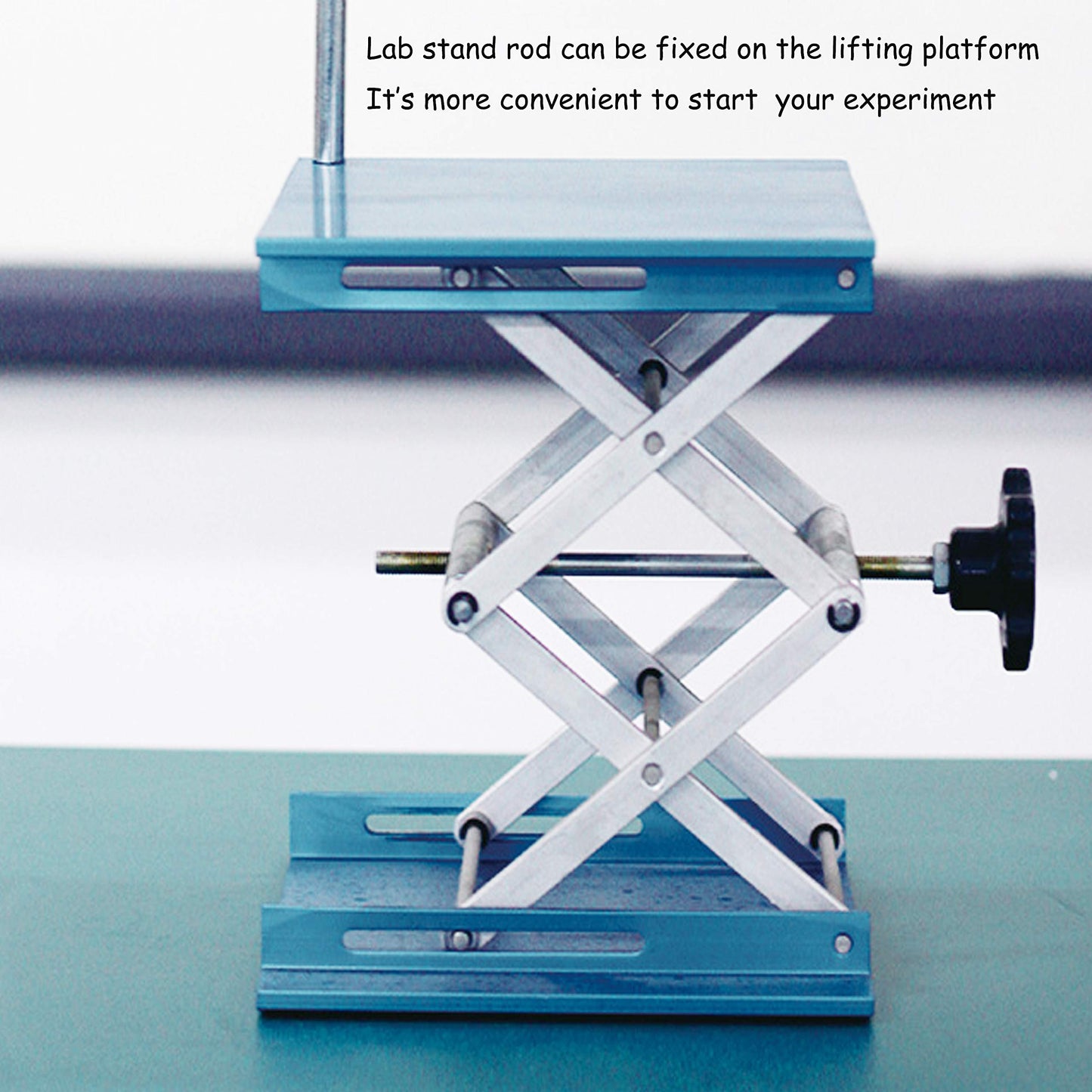 OESS Lift Table Lab Stand Lifter Scientific Scissor Lifting Jack Platform 8''X 8'' Aluminium Oxide