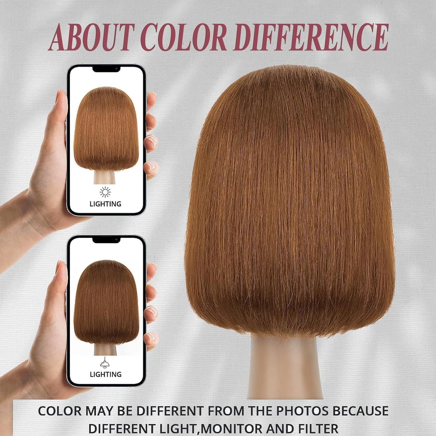 Rebasar Chocolate Brown Short Bob Wigs Human Hair Wear and Go Bob Wig With Bangs Human Hair Wigs for Black Women Human Hair Glueless Brazilian Straight Hair None Lace Front Wig Dark Brown 8 Inch