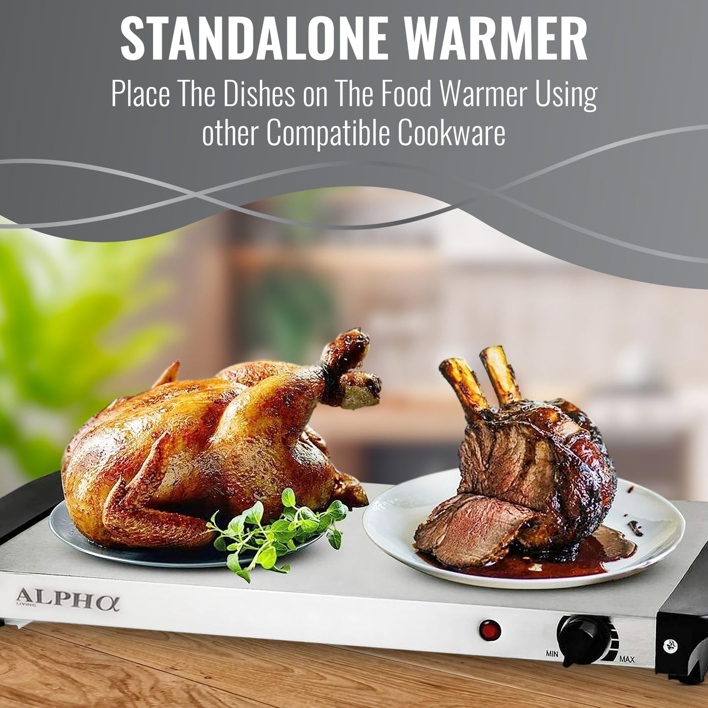 Alpha Living 3x2.5 QT Food Warmers for Parties Buffet Servers and Warmers – Premium Catering Supplies Buffet Display – Stainless Steel Electric Food Warmers with Temperature Control