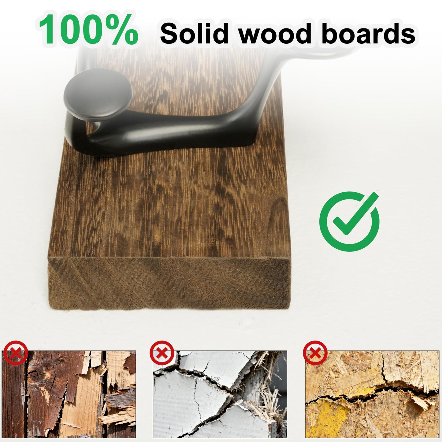 SKOLOO 43-Inch Wood Burnt Coat Rack Wall Mount with 8 Triple Hooks - Ideal for Family Entrances, Classrooms, and Pet Supplies Storage - Perfect Coat Hooks for Wall