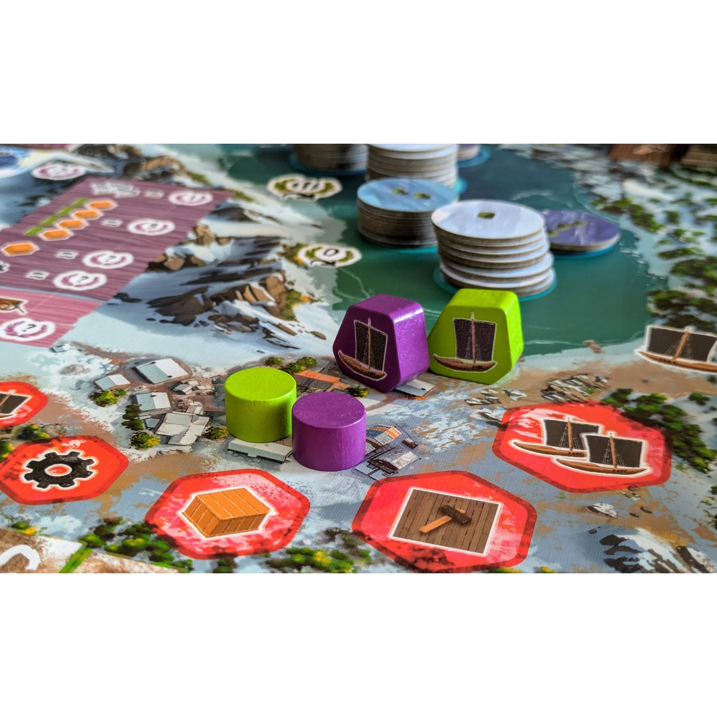 Saltfjord Board Game - Dice Drafting, Fishing and Village Expansion Strategy Game Set in 19th Century Norway, Ages 14+, 1-4 Players, 60 Minute Playtime, Made by Aporta Games