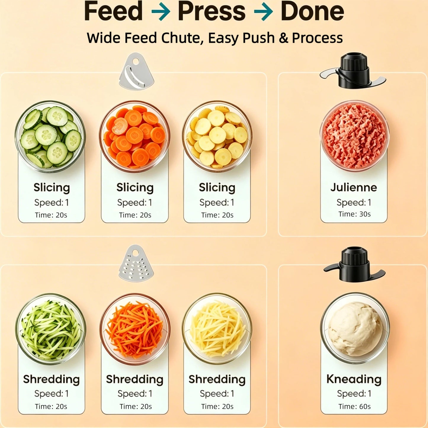 Simple Deluxe Food Processor 10.5 Cup, Multi-Functional Vegetable Choppers Food Grinder with Slicing Shredding Chopping Kneading, Suitable for Smoothie Fruit Dough, 2.6QT, Black