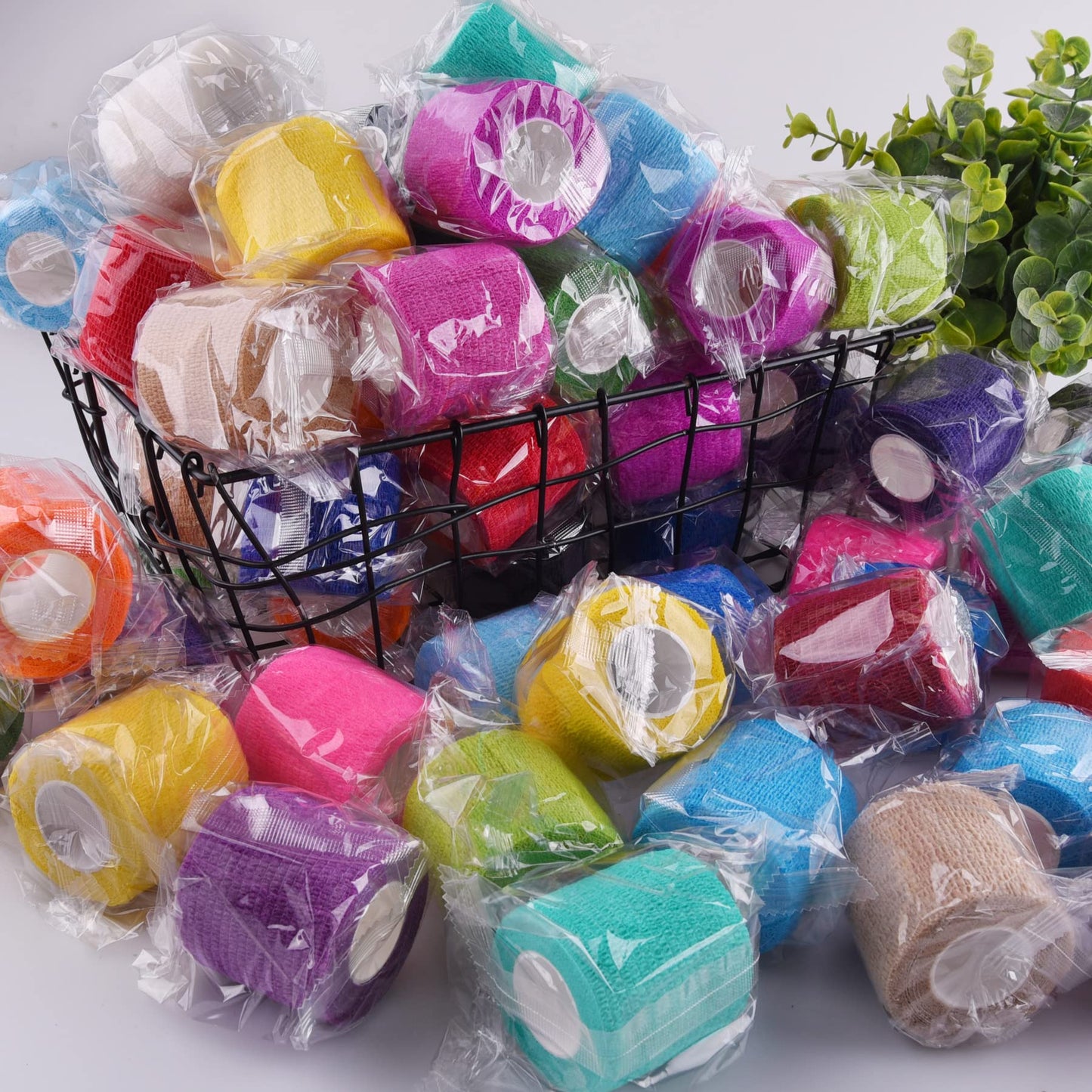 BQTQ 96 Rolls Self Adhesive Bandage Wrap Tape 2 Inch Self Adherent Wrap Self Stick Bandage Athletic Wraps Tape Stretch Bandages for Wrist Ankle Swelling Sprains (Rich Color)