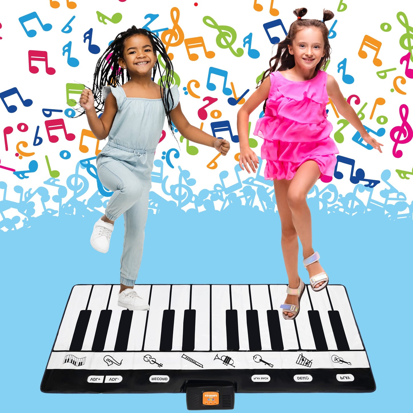 Play22 6 Ft. Floor Piano Mat for Toddlers - 24 Keys Piano Play Mat for Kids - Keyboard Playmat has Record, Playback, Demo, Play, Adjustable Vol. - Best Piano Gift for Boys & Girls