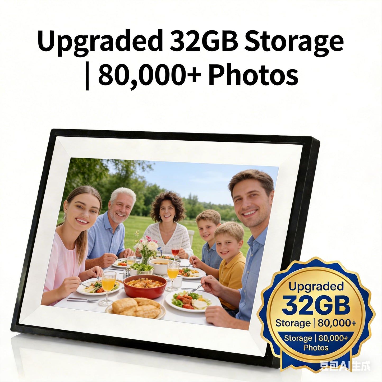 PIPI Vision 10.1 Inch WiFi Digital Picture Frame (32GB), Frameo App Ready, No Monthly Fee, IPS Touch Screen, Easy Setup, Instantly Share Photos & Videos for Grandparents