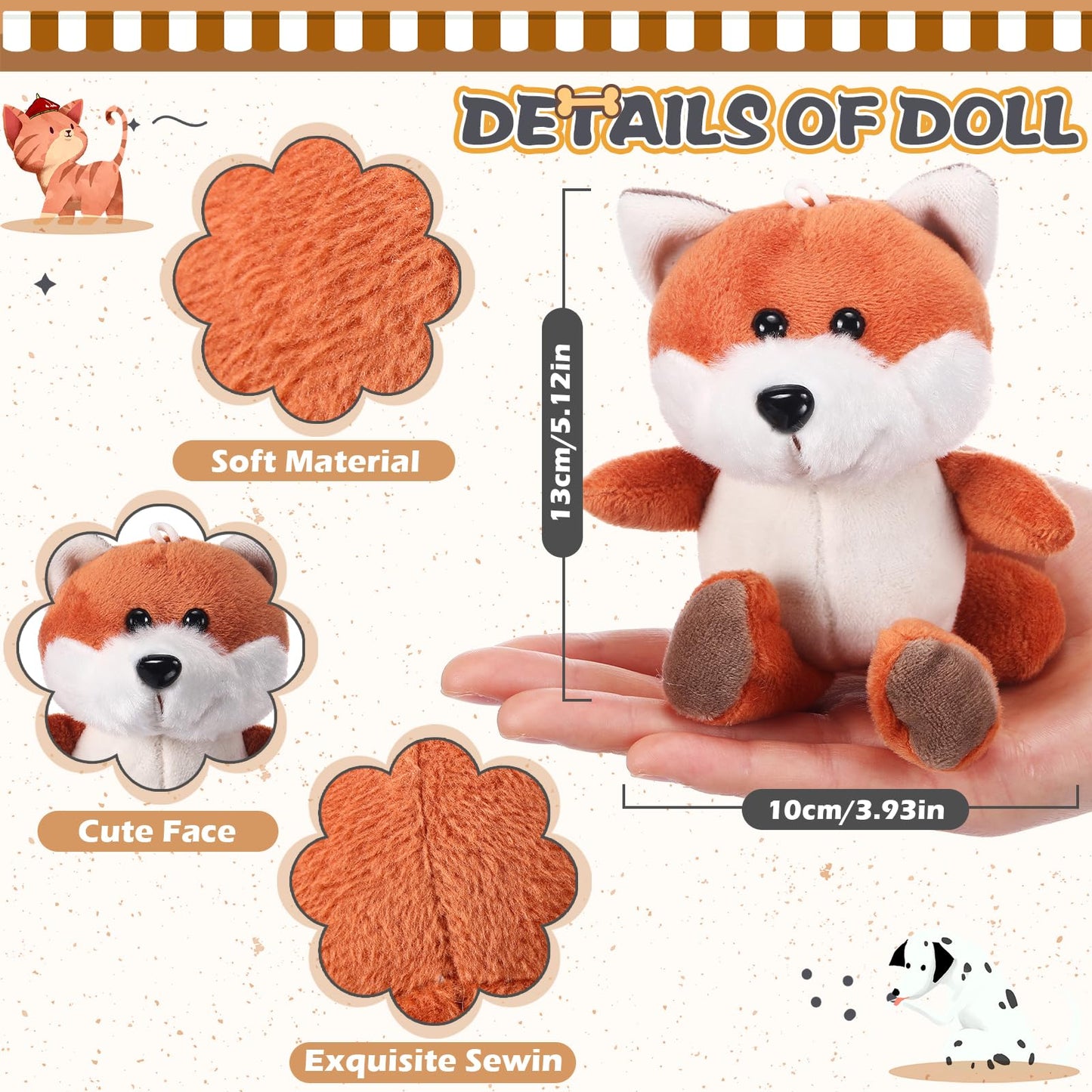 Seenelling 48 Pcs Mini Safari Plush Animals Set Forest Stuffed Toys Adopt a Pet Party Favors Jungle Animal Plush Toys with Birthday Hats Paper Boxes for Animal Theme Favor Birthday Party Gift