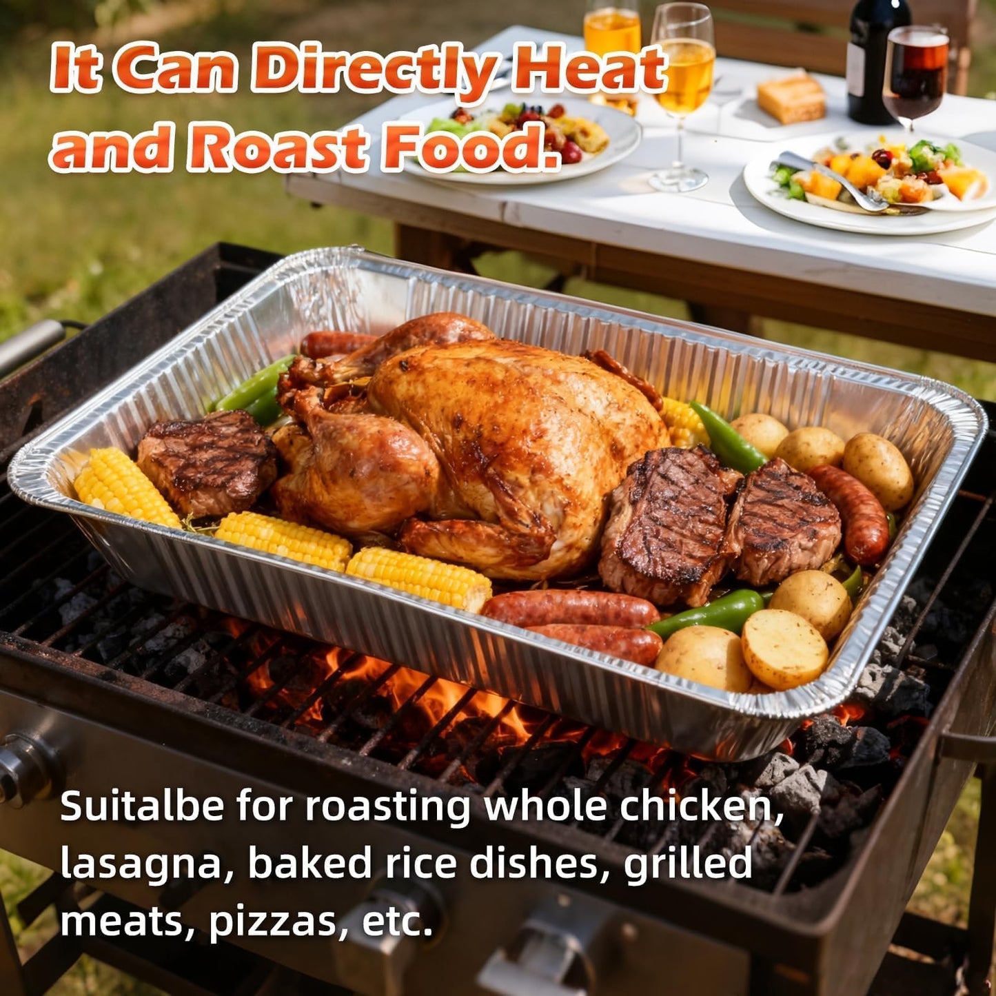 21"x13" Full Size Aluminum Pans, 20 Pack – Heavy Duty Deep Disposable Foil Roasting Pan & Baking Pans, Large Chafing Trays for Catering, Steam Table, Hotels, Restaurants, Buffets & Bakeware