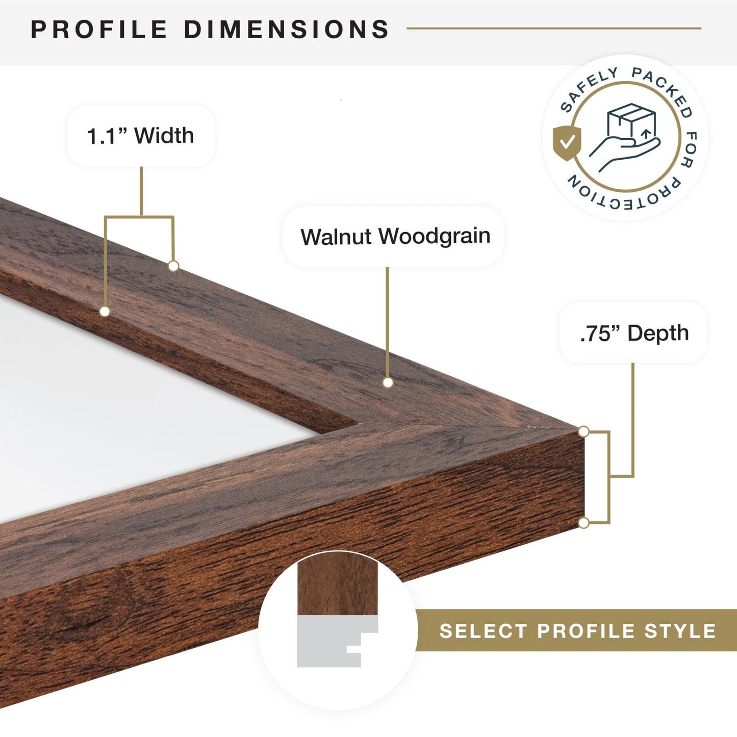 MCS Studio Gallery 24x36 Poster Frame Walnut Woodgrain Engineered Wood, Vertical & Horizontal Wall Hanging Large Picture Frame for Photos, Posters & Art Prints (1-Pack)