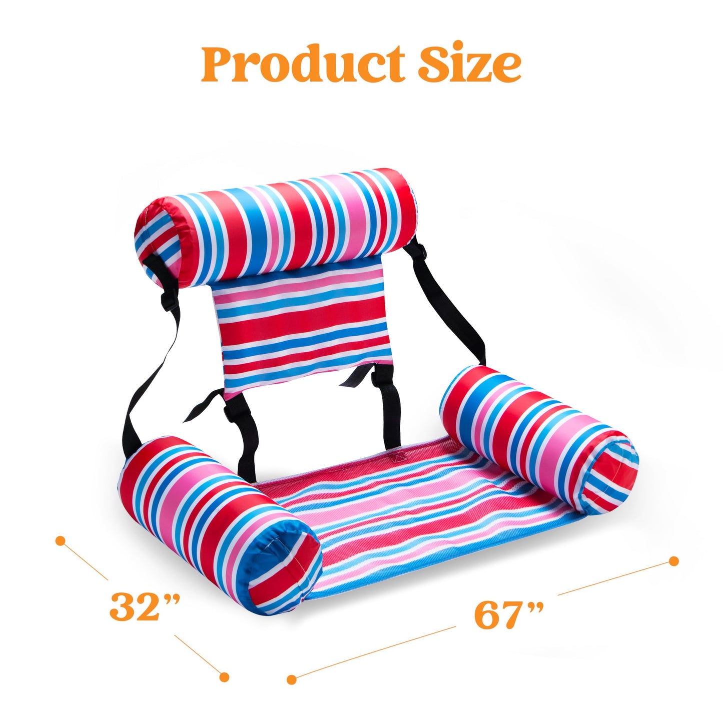 SLOOSH Pool Floats Chairs Adult, 3 Packs Inflatable Lounge Chairs,Blow up Pool Noodles Floats for Adults,Water Floating for Beach Party Summer Water Fun,Stripe
