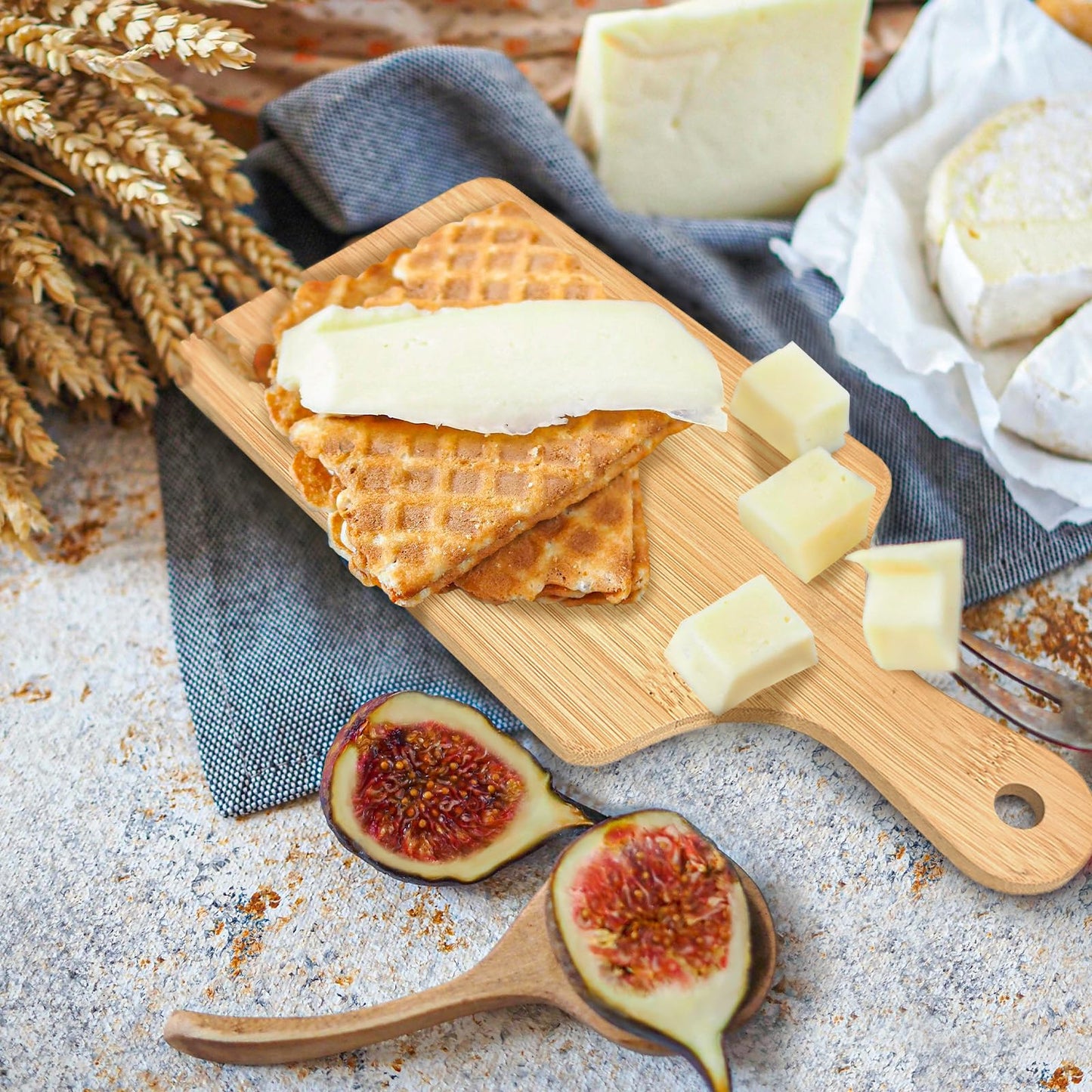 30 Pcs Cutting Boards with Handle 11" x 5" Wood Chopping Board Bulk Charcuterie Wooden Boards Laser Engraving Serving Tray Bulk for DIY Christmas Wedding Housewarming Gift Cooking Decor (Bamboo)
