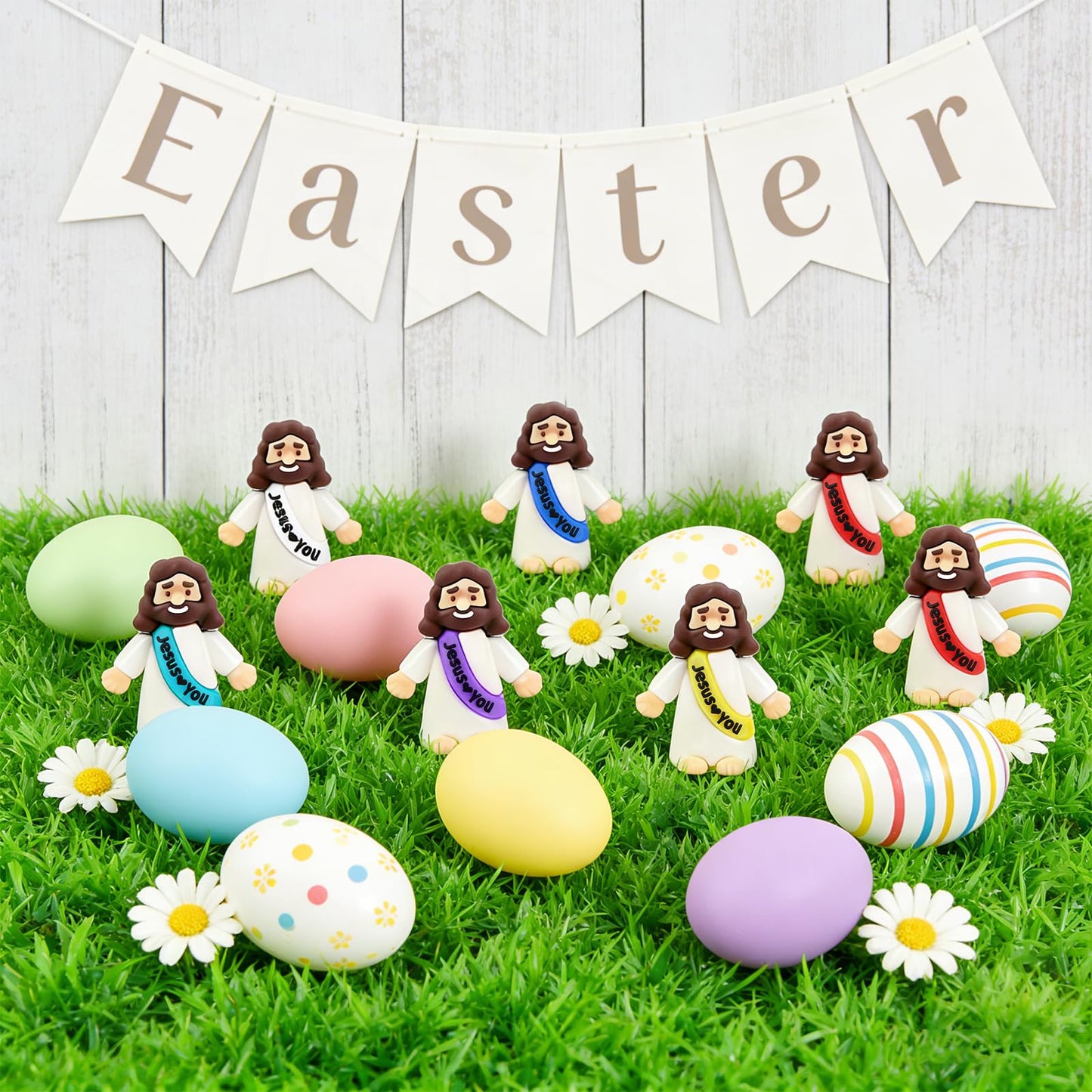 HSDJLXZ 350 Pieces Little Jesus Statue Bulk Pocket Jesus Love You Jesus Minifigure Church Christmas Party Gift Baptism Gift