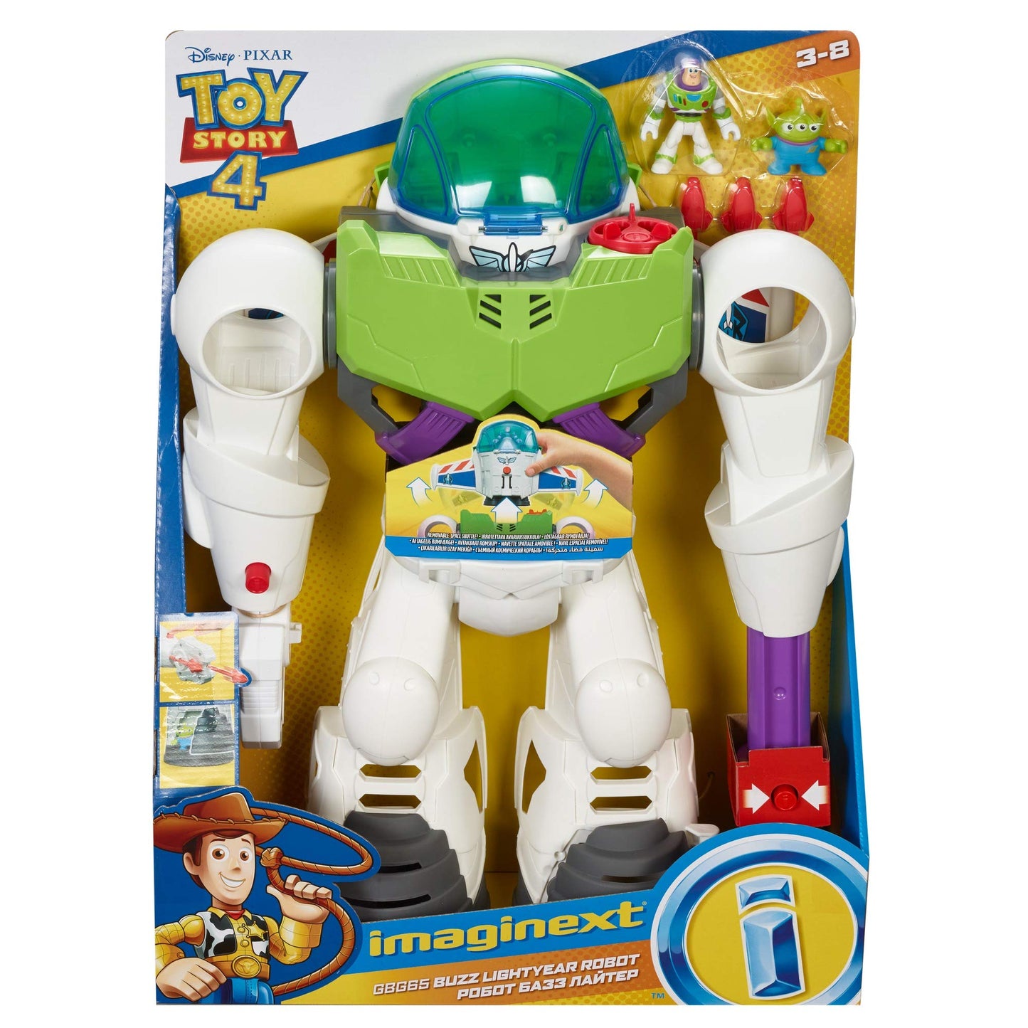 Fisher-Price Imaginext Preschool Toy Disney Pixar Toy Story Buzz Lightyear Robot Playset with Spaceship for Pretend Play Kids Ages 3+ Years