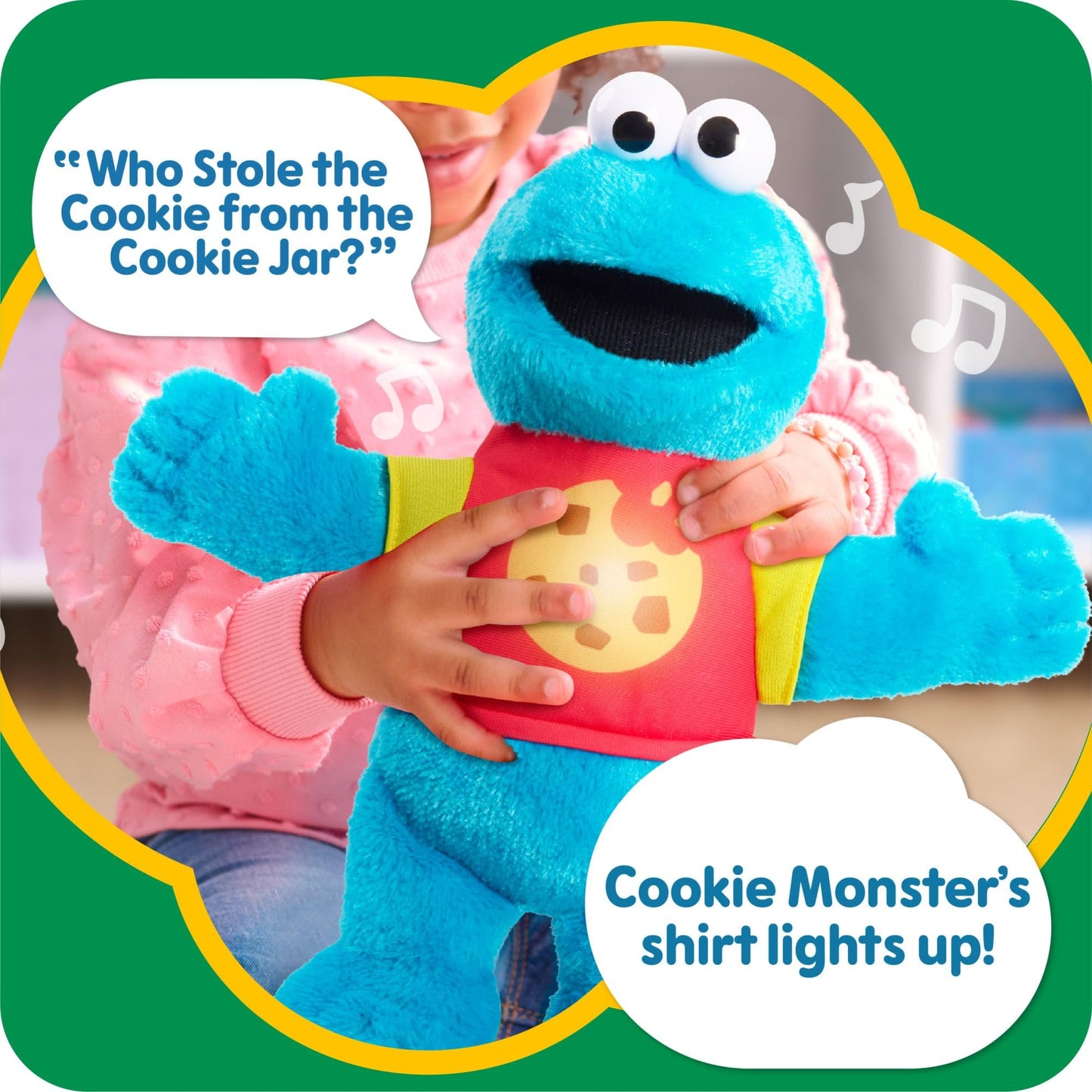 Sesame Street Sing Along Plush Cookie Monster, Kids Toys for Ages 18 Month, Gifts and Presents