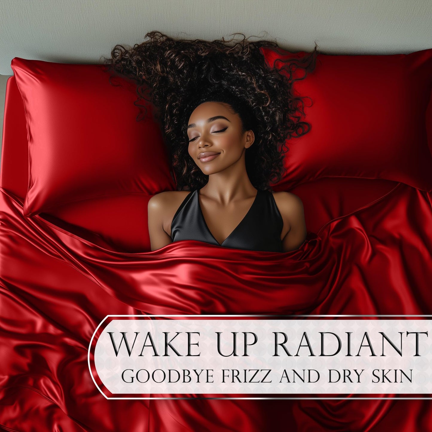 DECOLURE Satin Bed Sheets - 4 Piece Luxury Silky King Size Bedding Set - Softer Than Silk, Wrinkle-Free with 15” Deep Pocket Fitted Sheet, Perfect for Hair & Skin, Gifts for Women (Red)