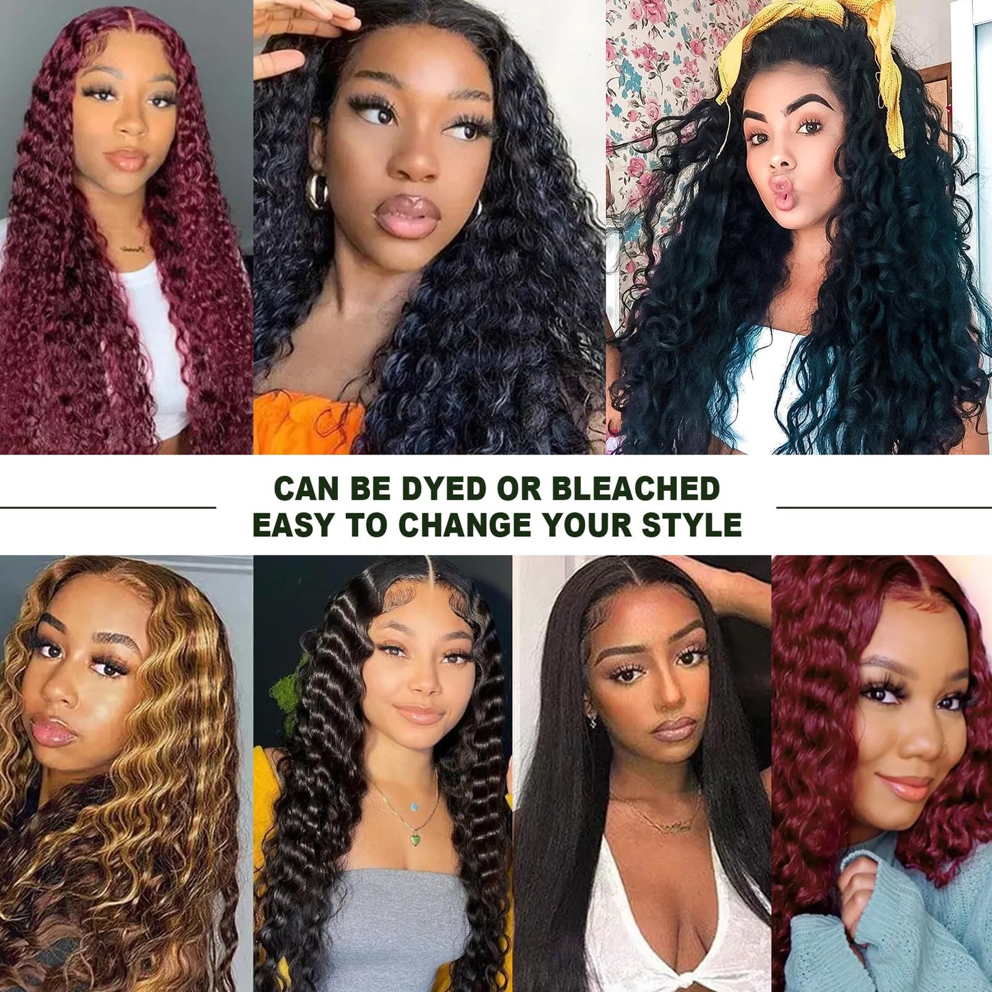 Sufeasdf Deep Wave Lace Front Wig Human Hair 13x4 HD Lace Frontal 180% Density Glueless Wigs Pre Plucked with Baby Hair HD Transparent Deep Curly Lace Frontal Wigs for Women (24Inch)