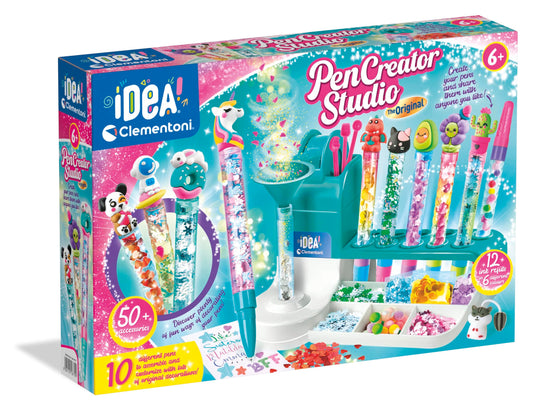 Clementoni - Idea - Pen Creator Studio - Personalized Designs with 50 Accessories - Laboratory Science Set - Art and Craft Kit - Educational Playset - Multilingual - 18779