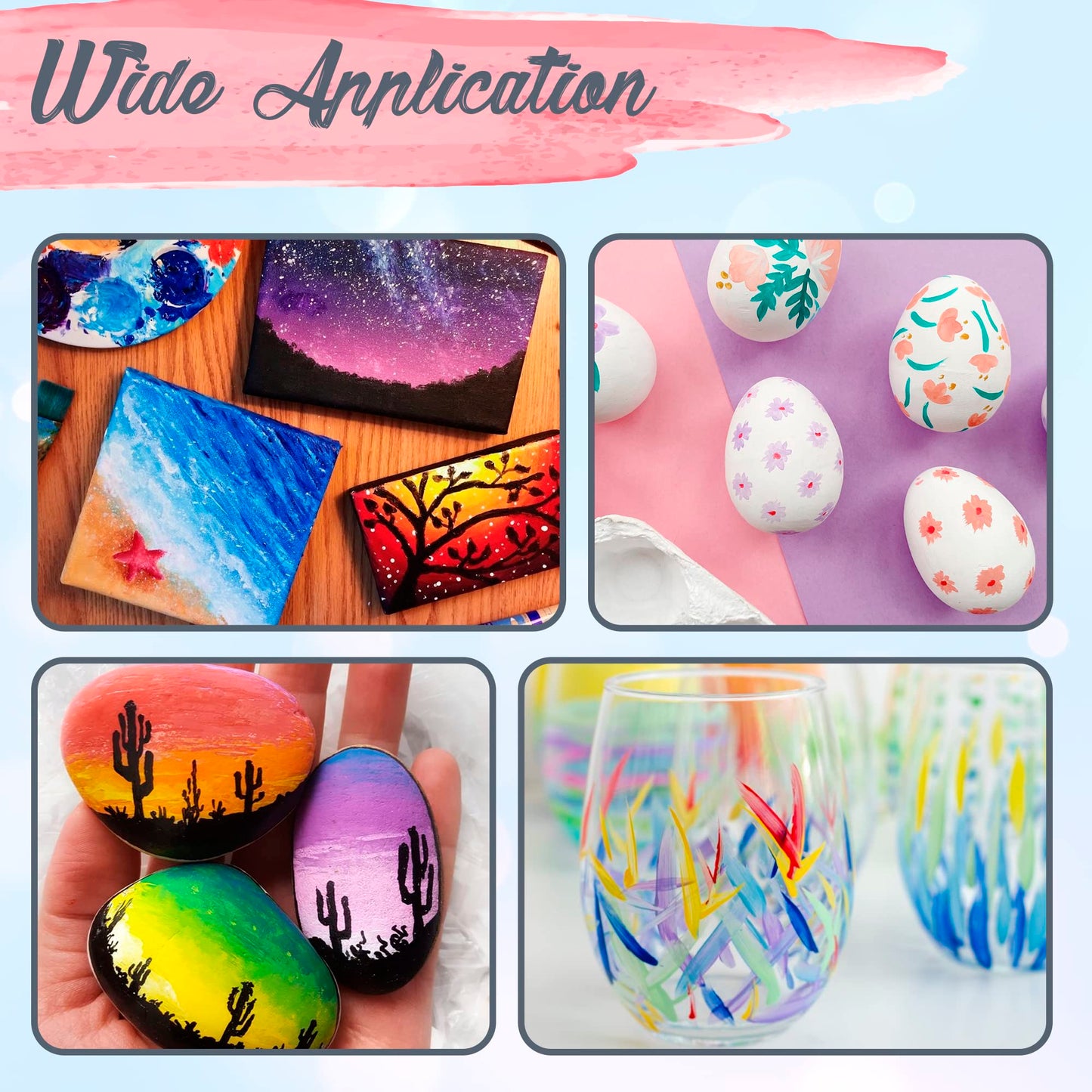 Kids Tempera Paint Set | Value Pack Includes 40 Washable Non-Toxic Colorful Paints (2oz bottles) & 15 Brushes | Metallic, Neon, Glow In The Dark, Glitter Paints | Hand, Finger Paints | Paint For Arts & Crafts, Fun Projects
