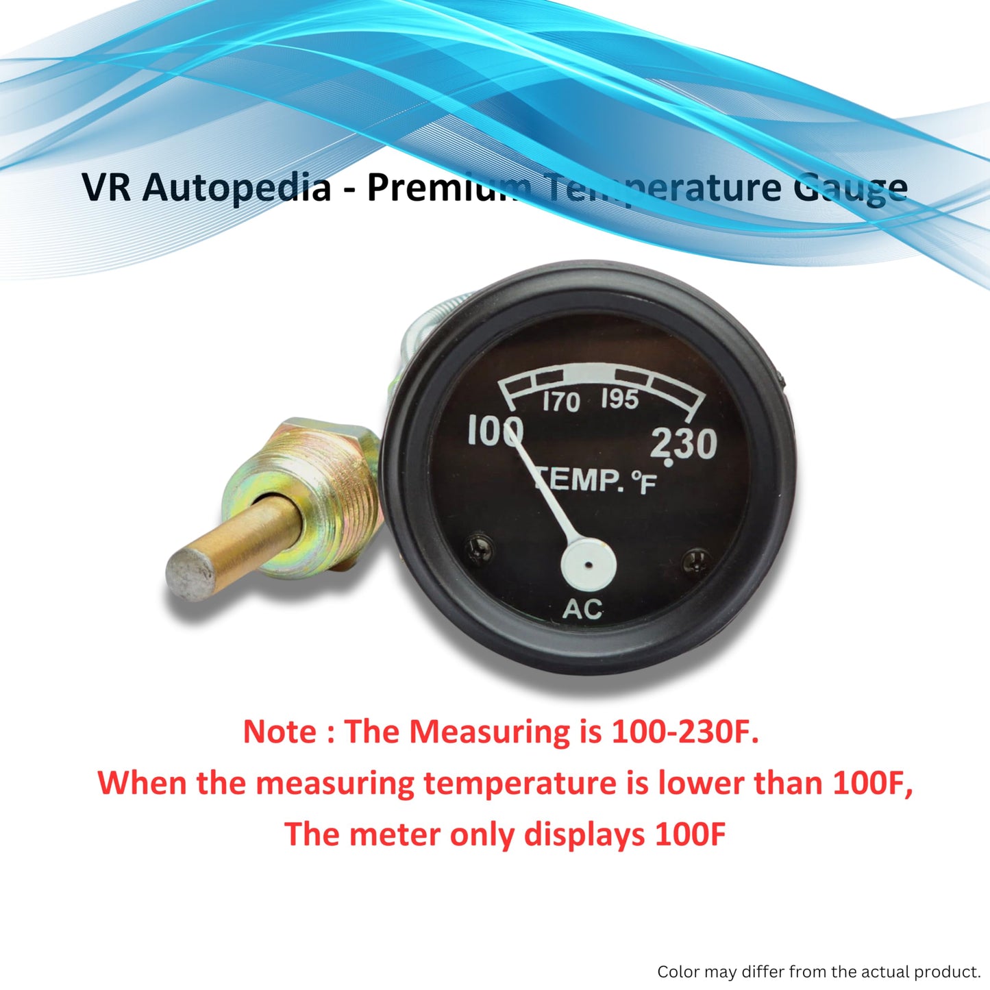 VR Autopedia Black Bezel Gauge Set for Ford Tractors - Tach, Temp, Amp, Oil Pressure | Fits Models 600, 800, 900, 1800, 2000, 4000 | Ford Replacement Instrument Cluster Kit | C3NN17360N | Ford Parts