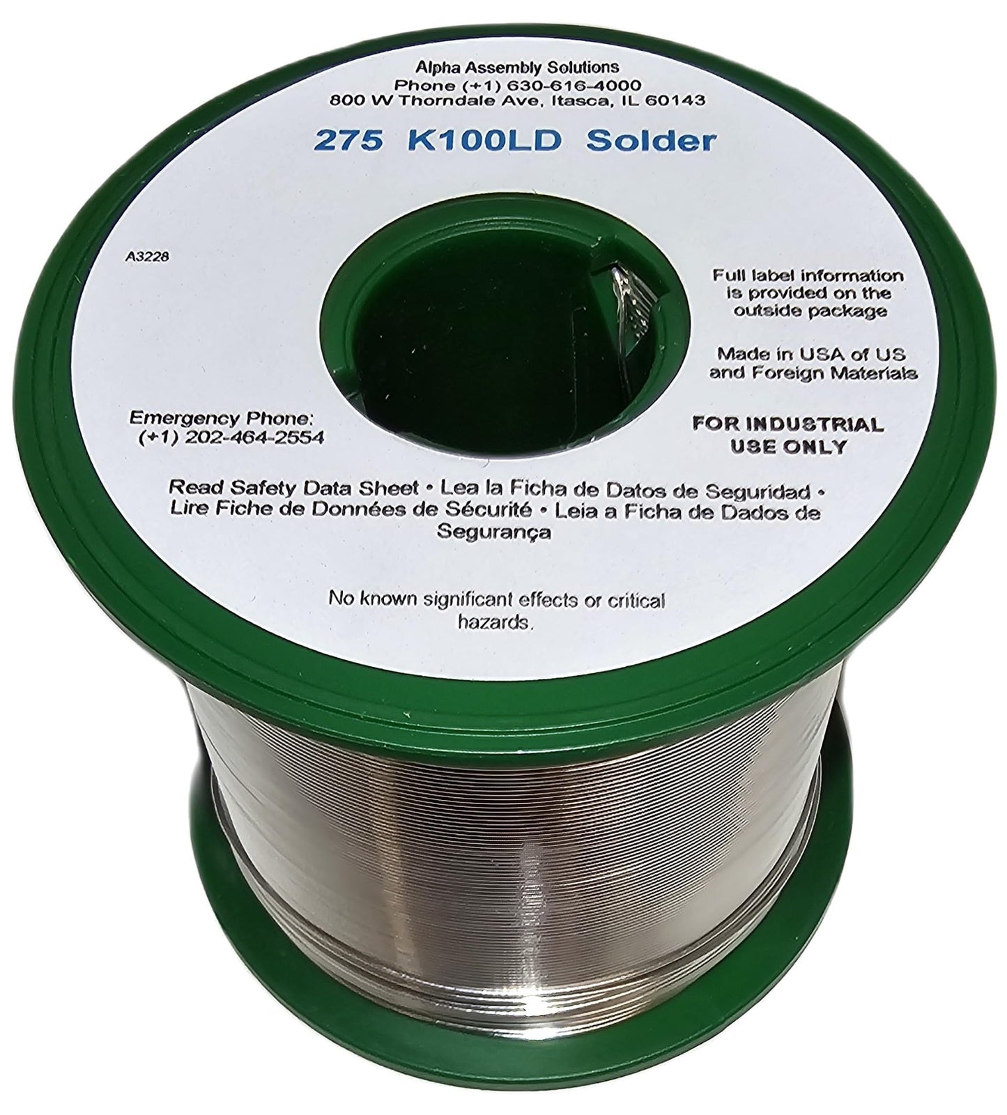Kester 24-9574-7610 K100LD Lead-Free No Clean Wire Solder.020" Diameter-Low Cost Alloy