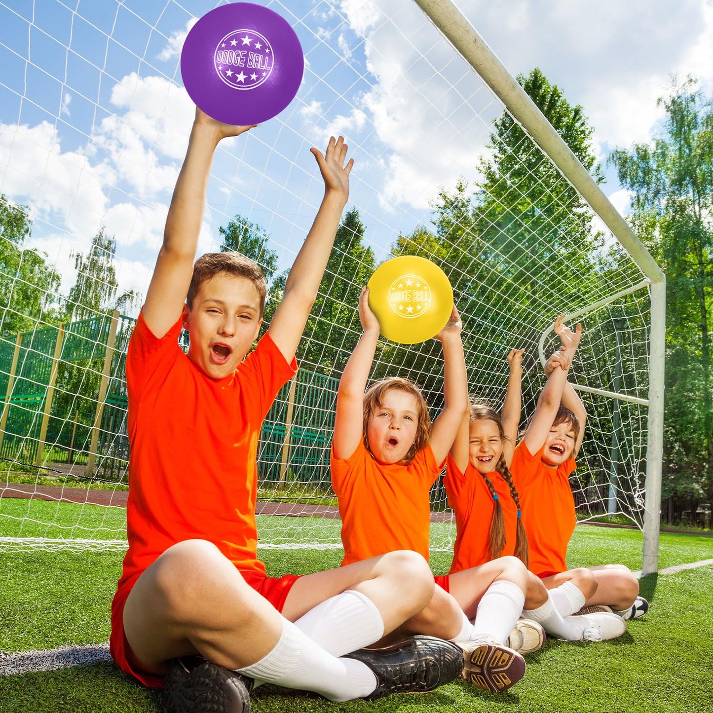 Jerify 12 Pcs Foam Dodgeball Set 6 Inch Soft Skin Foam Playground Dodgeballs Bulk, Low Density for Non Sting Dodgeball Sports Equipment for Kids and Adults
