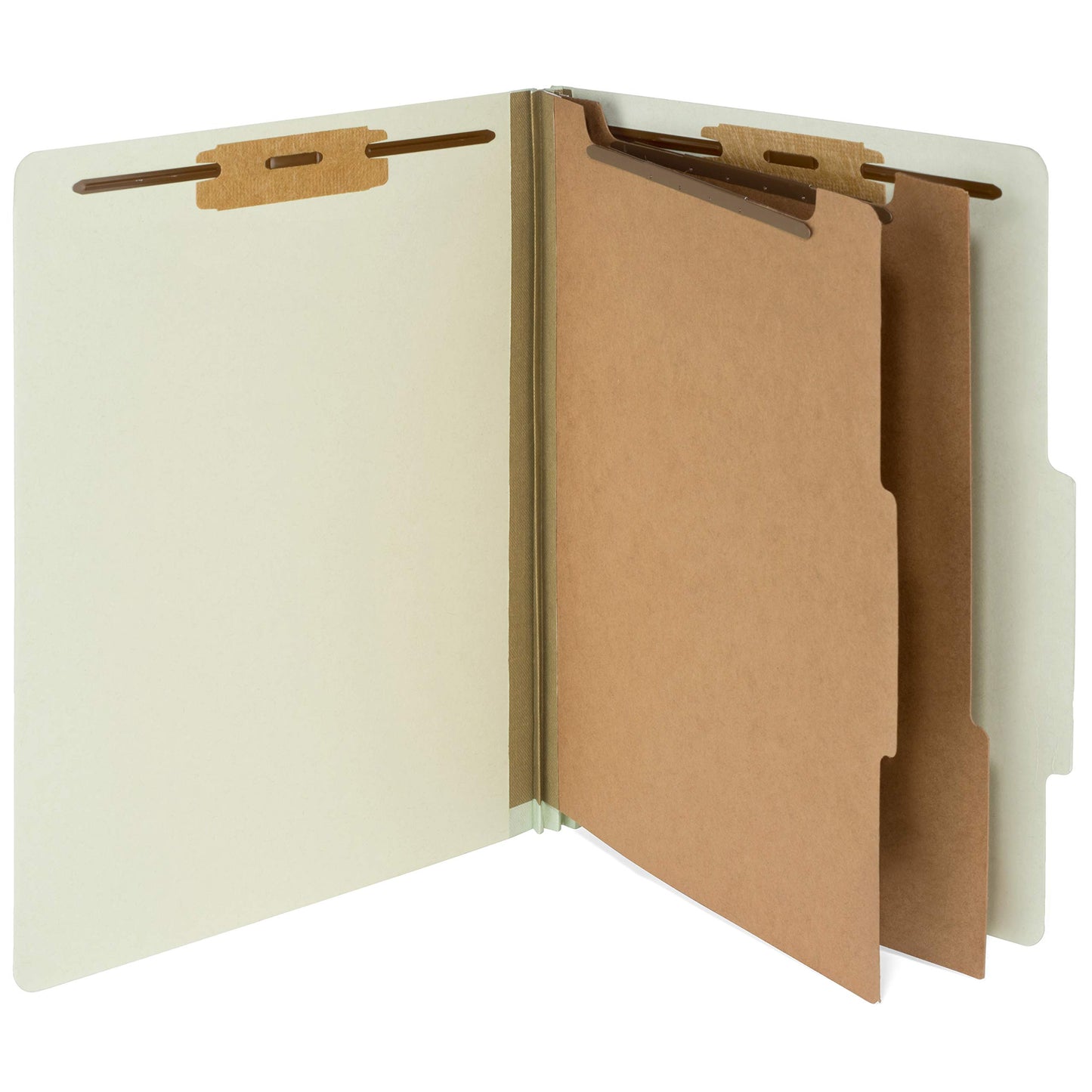 10 Letter Size Gray Green Classification Folders - 2 Divider - 2 Inch Expansions - Durable 2 Prongs Designed to Organize Standard Medical Files, Office Reports - Letter Size, Green, 10 Pack