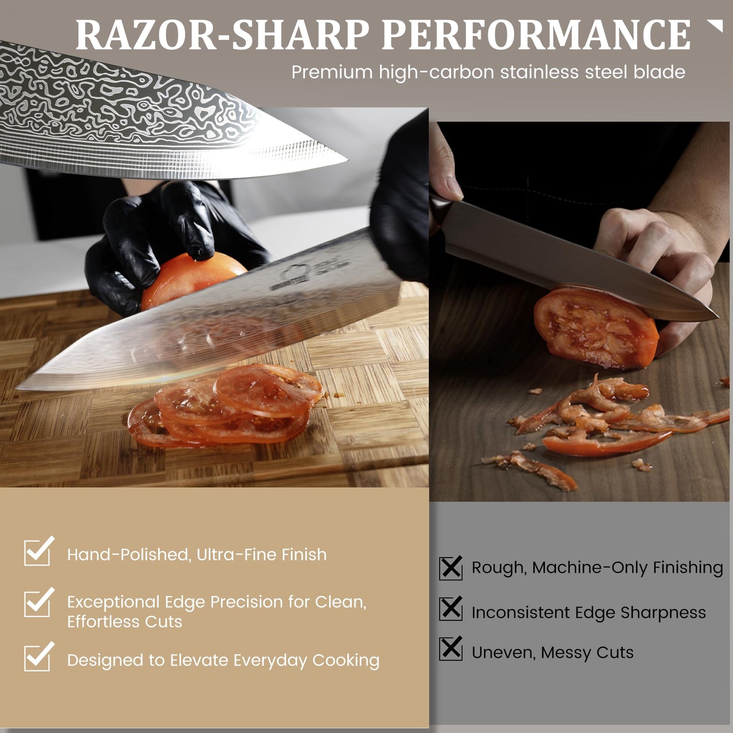 Amorston 22 Pieces Knife Set, Laser Engraved High Carbon Stainless Steel Knife Block Set, Full Tang Professional Kitchen Knife Set with Built-in Sharpener, Fathers Day Gift for Men