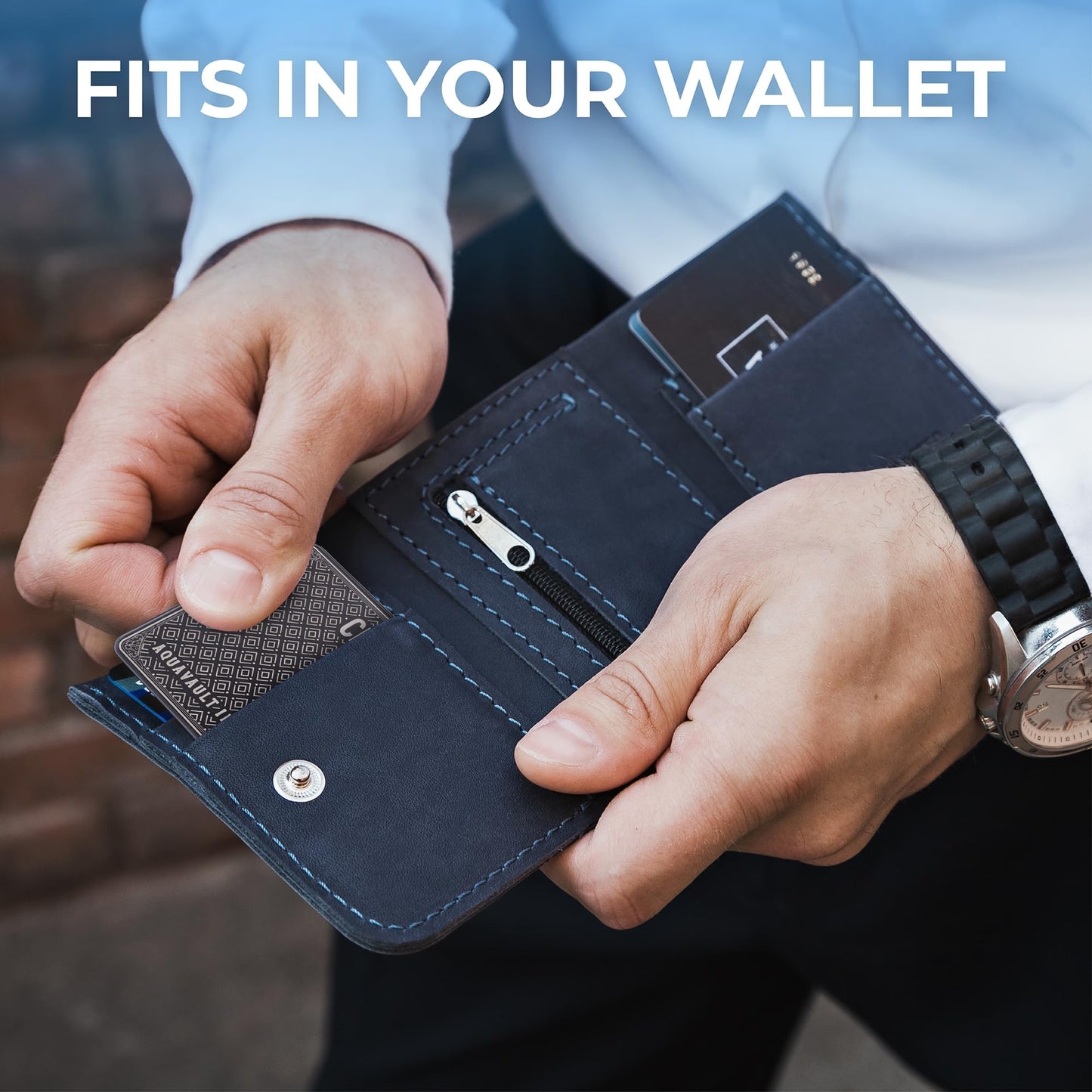 Ultra Thin Emergency Phone Charger. Portable Power Bank that Fits in Your Wallet. Works with All Phones. 2300mAh &1.5A Fast Charge. Built in Cables (Lightning, USB-C, Micro USB) - ChargeCard BLACK
