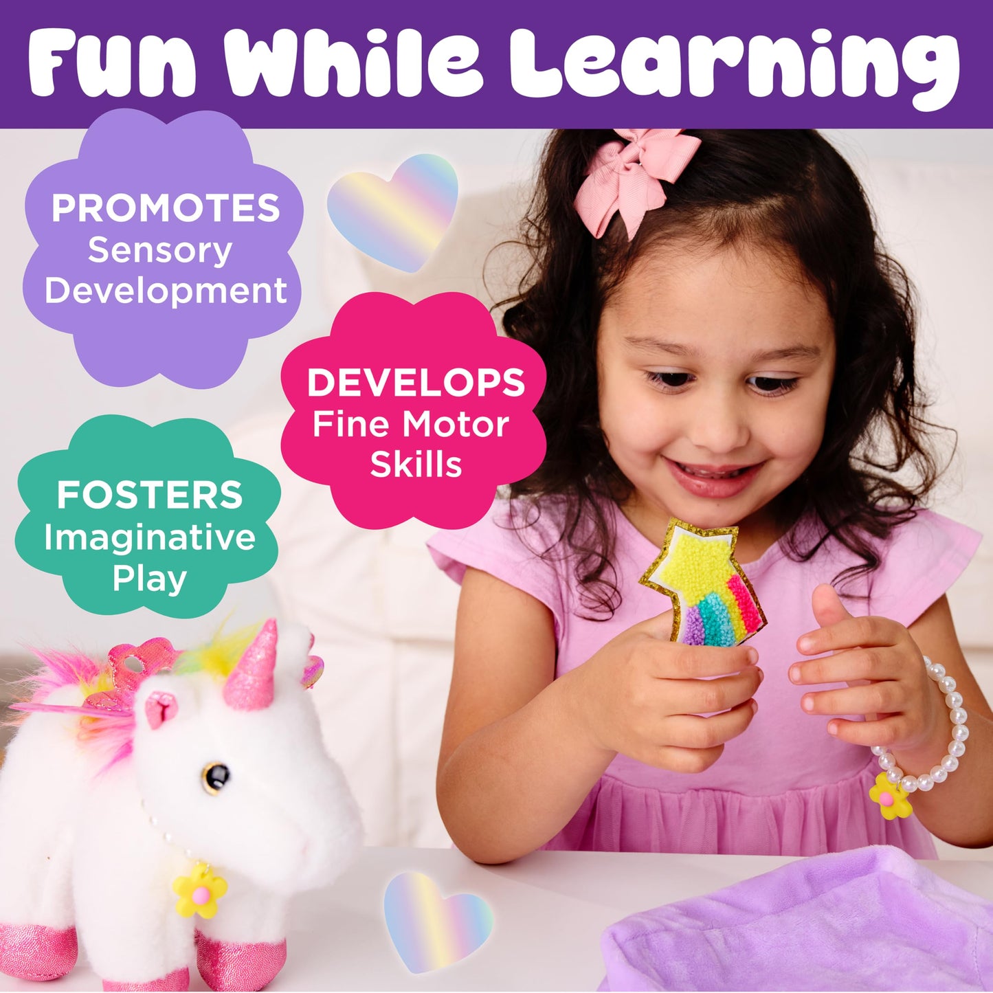 Creativity for Kids Glitzy Unicorn Kit | Adopt, Accessorize & Decorate Your Plush Pet | Toddler Purse & BFF Jewelry | Encourages Imaginative Play & Fine Motor Skills (Ages 4+)