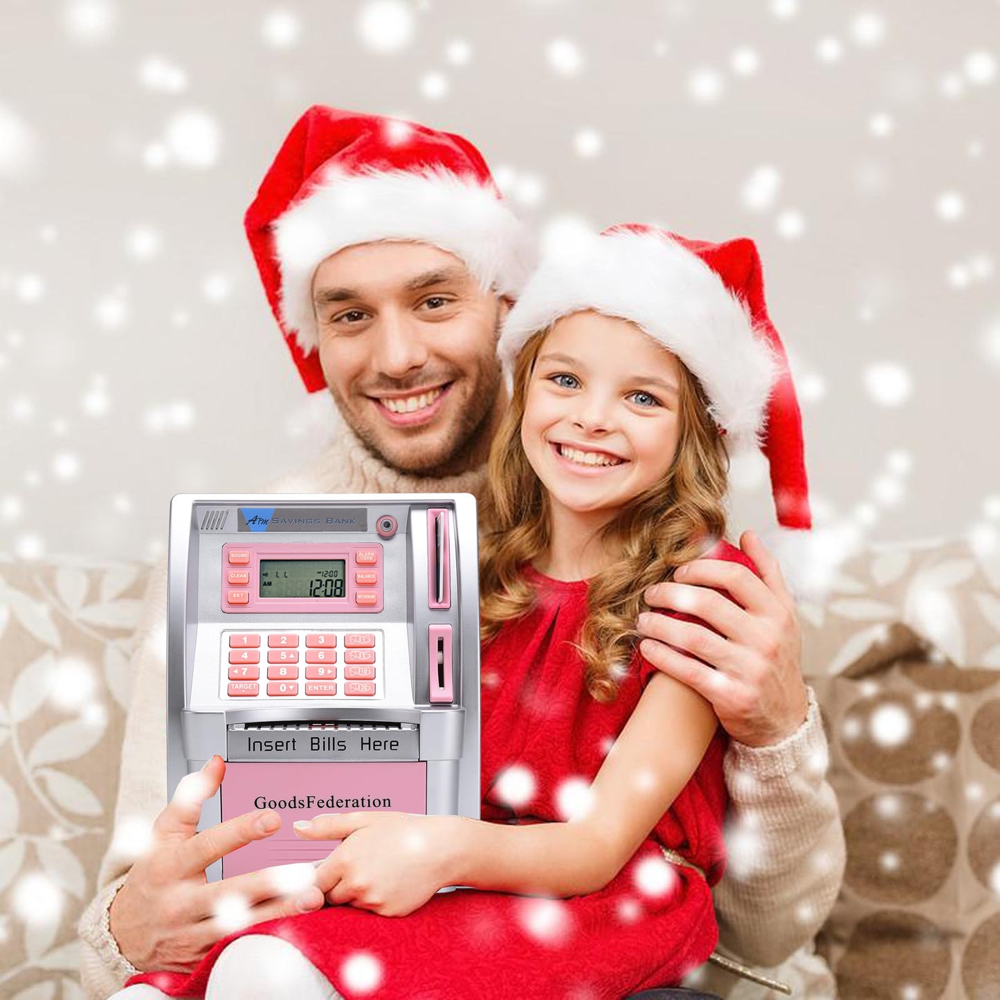 2024 Upgraded ATM Piggy Bank for Real Money for Kids Adults,Toy Money Bank with Card,Password,Coin Recognition,Bill Feeder,Balance Calculator,Electronic Money Safe Coin Box,Hot Gift for Boys Girls