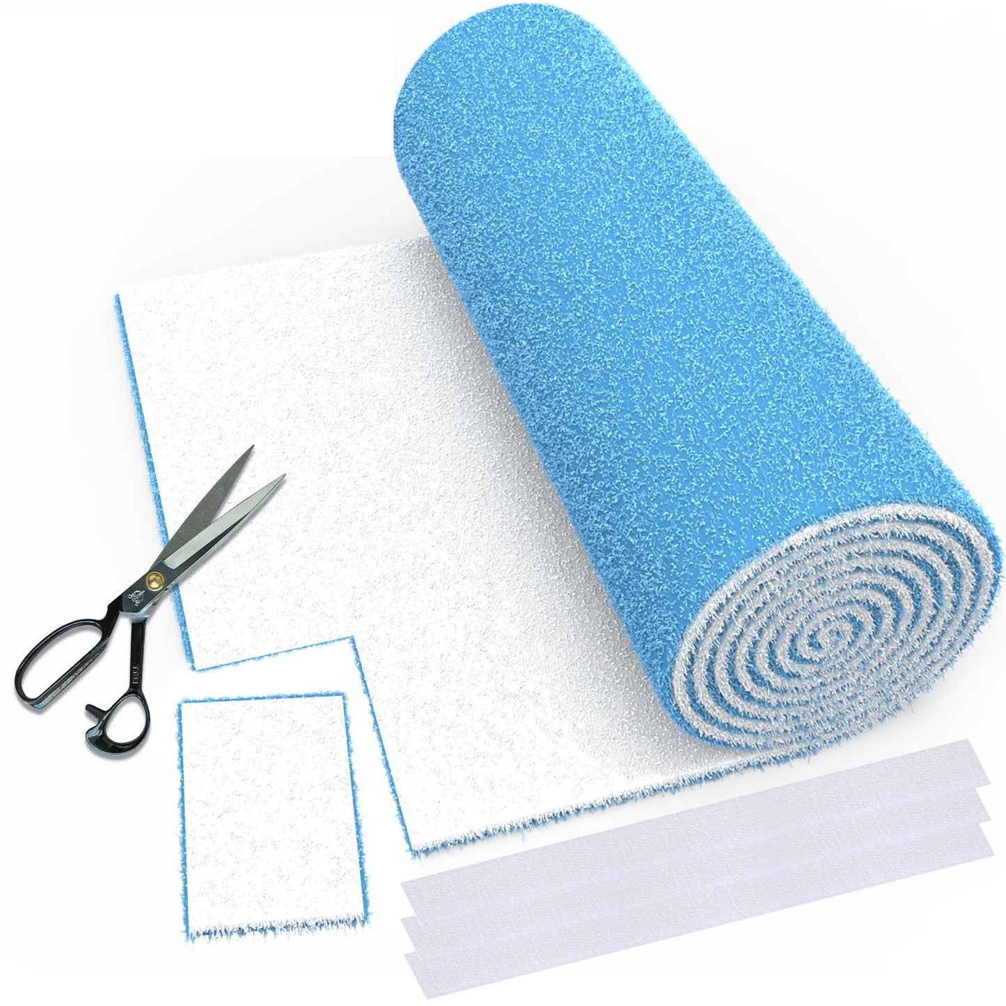 Air Vent Filters, 20" x 140" Cut to Fit Filter Material (80+ Filter), MERV 8 HVAC Furnace Vent Filters for Home, Floor, Ceiling, Grilles - Includes 48PCS Adhesive Hook Tape